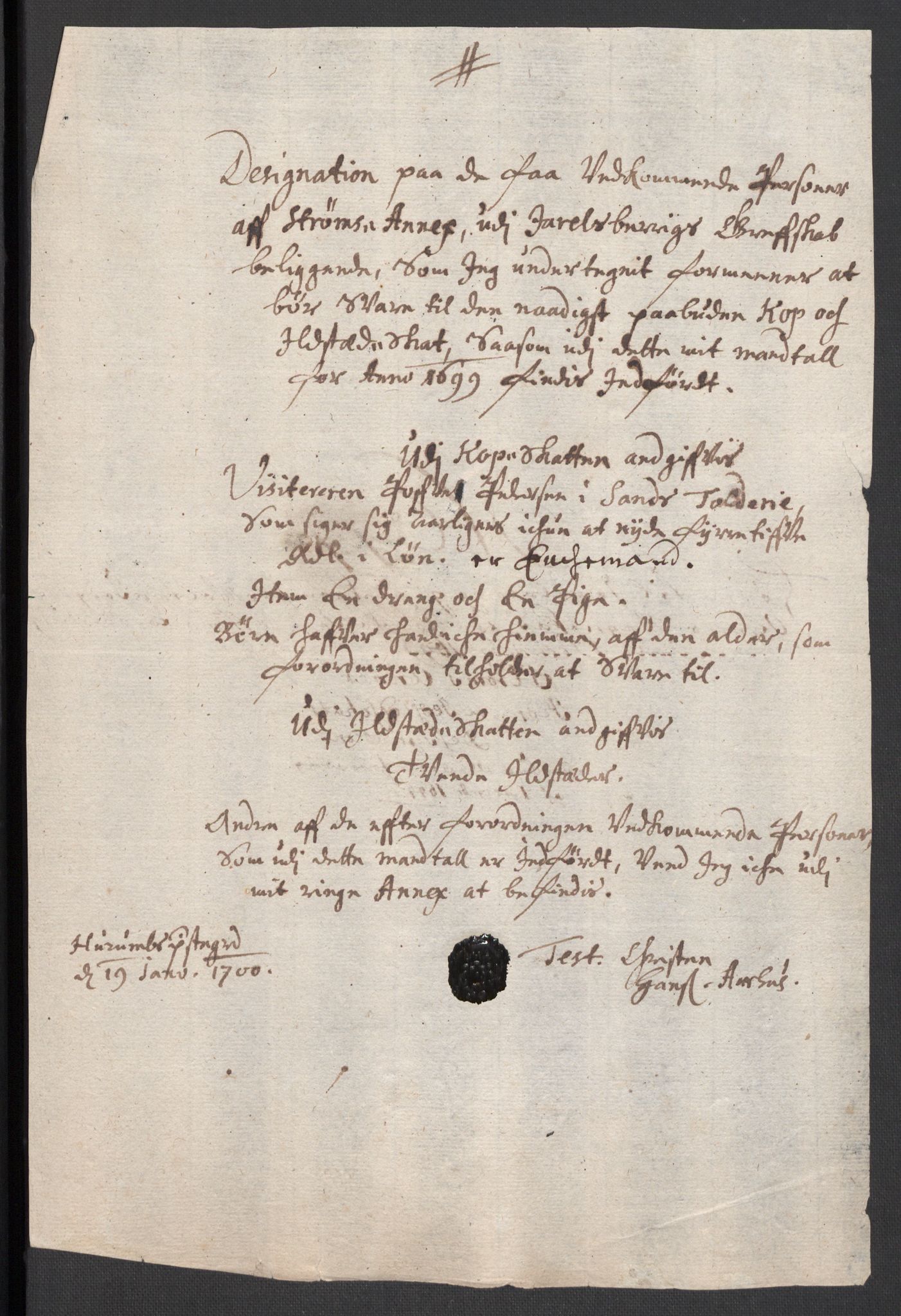 Rentekammeret inntil 1814, Reviderte regnskaper, Fogderegnskap, RA/EA-4092/R32/L1869: Fogderegnskap Jarlsberg grevskap, 1700-1701, p. 153