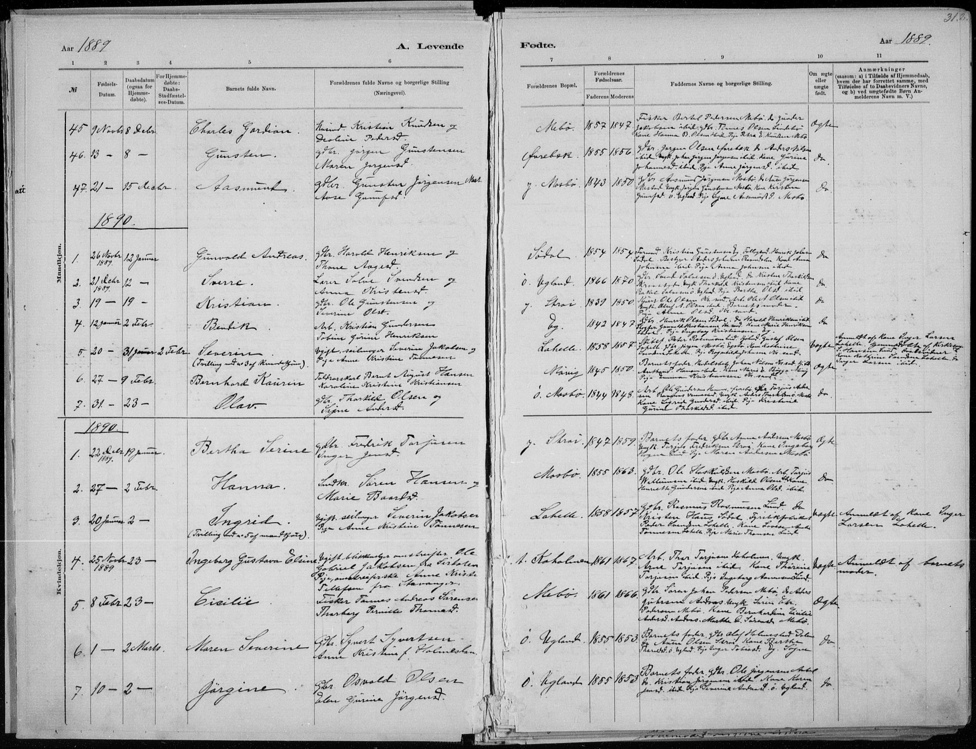 Oddernes sokneprestkontor, SAK/1111-0033/F/Fa/Faa/L0009: Parish register (official) no. A 9, 1884-1896, p. 32