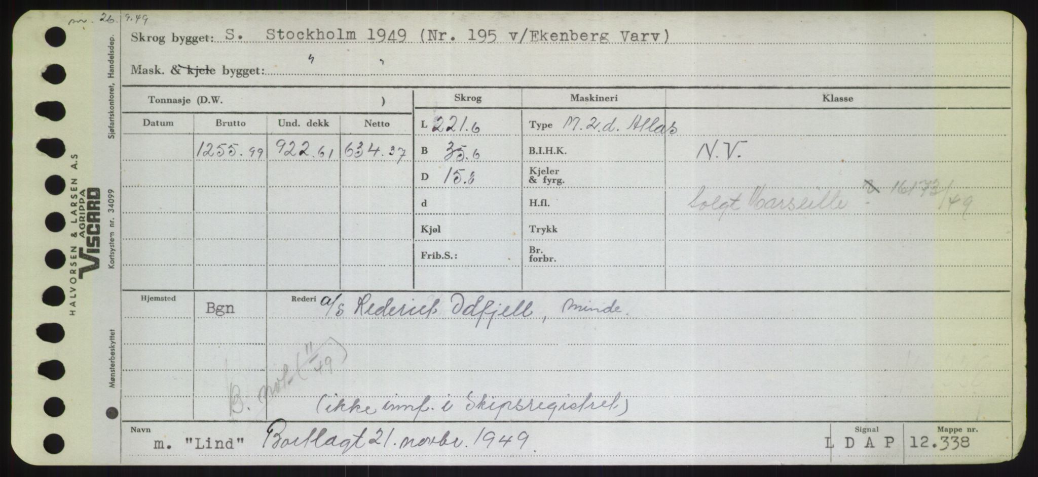 Sjøfartsdirektoratet med forløpere, Skipsmålingen, RA/S-1627/H/Hd/L0023: Fartøy, Lia-Løv, p. 111