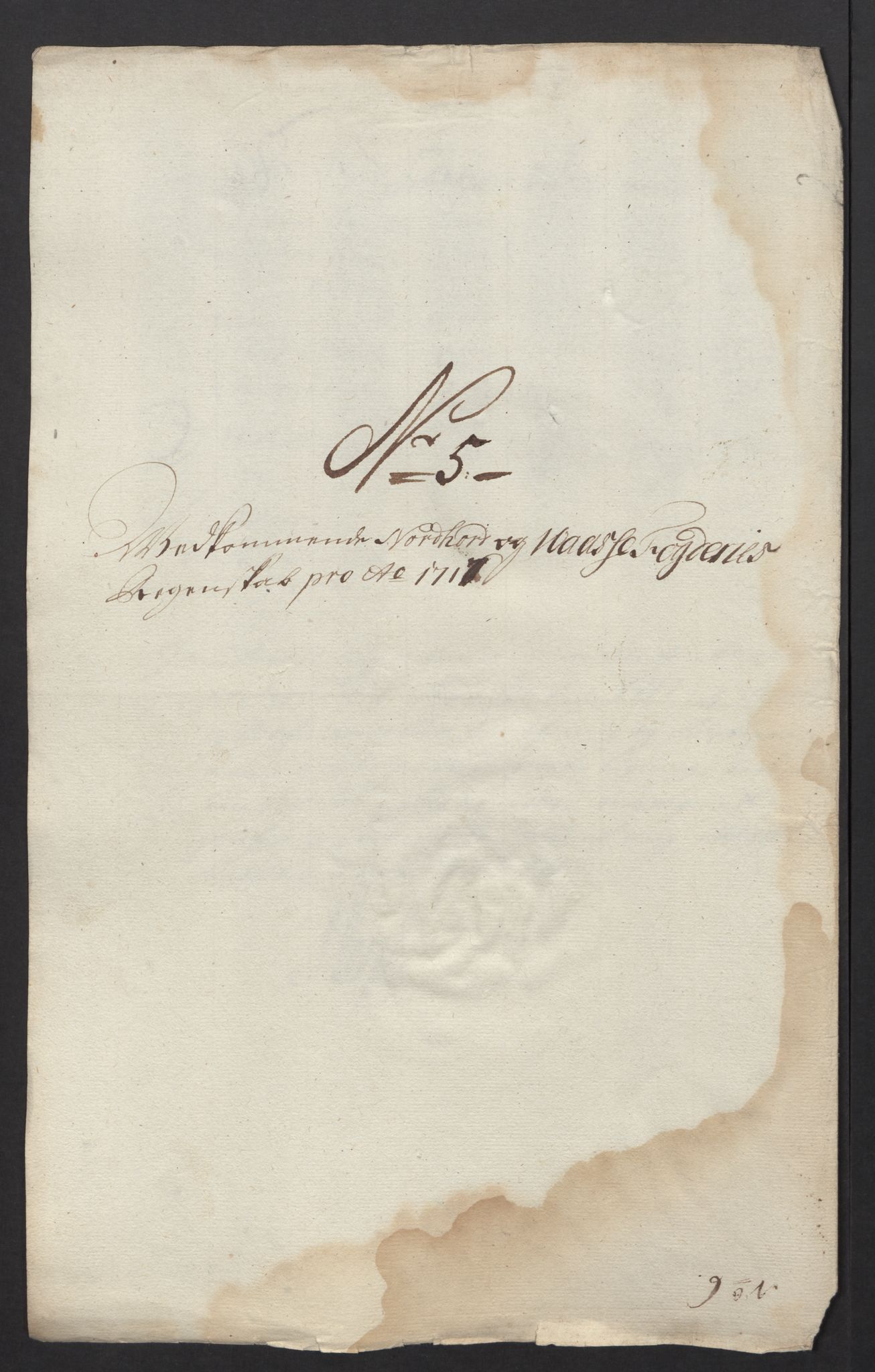 Rentekammeret inntil 1814, Reviderte regnskaper, Fogderegnskap, AV/RA-EA-4092/R51/L3201: Fogderegnskap Nordhordland og Voss, 1717, p. 43