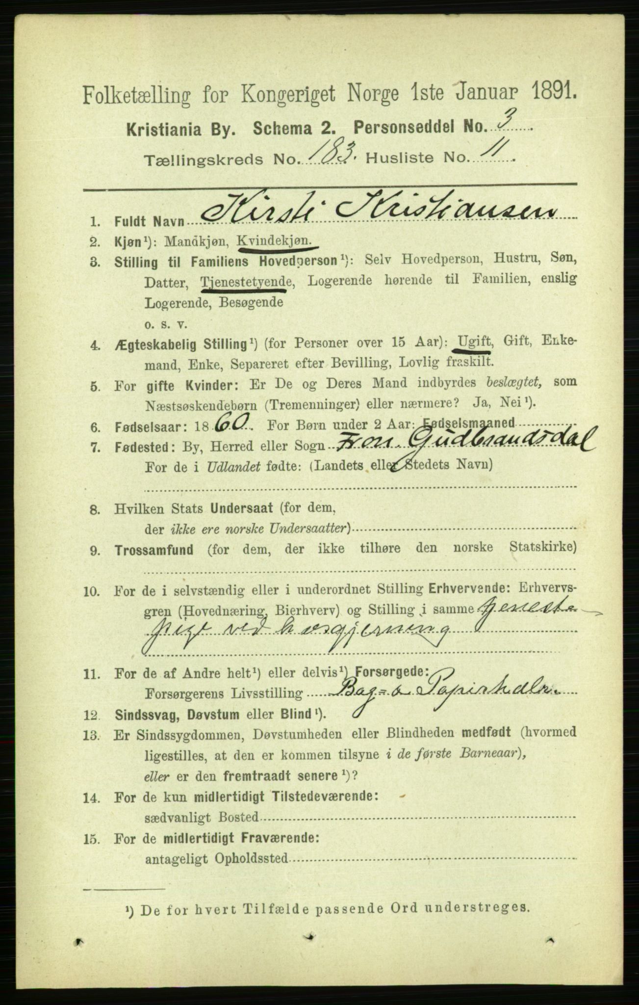 RA, 1891 census for 0301 Kristiania, 1891, p. 109738