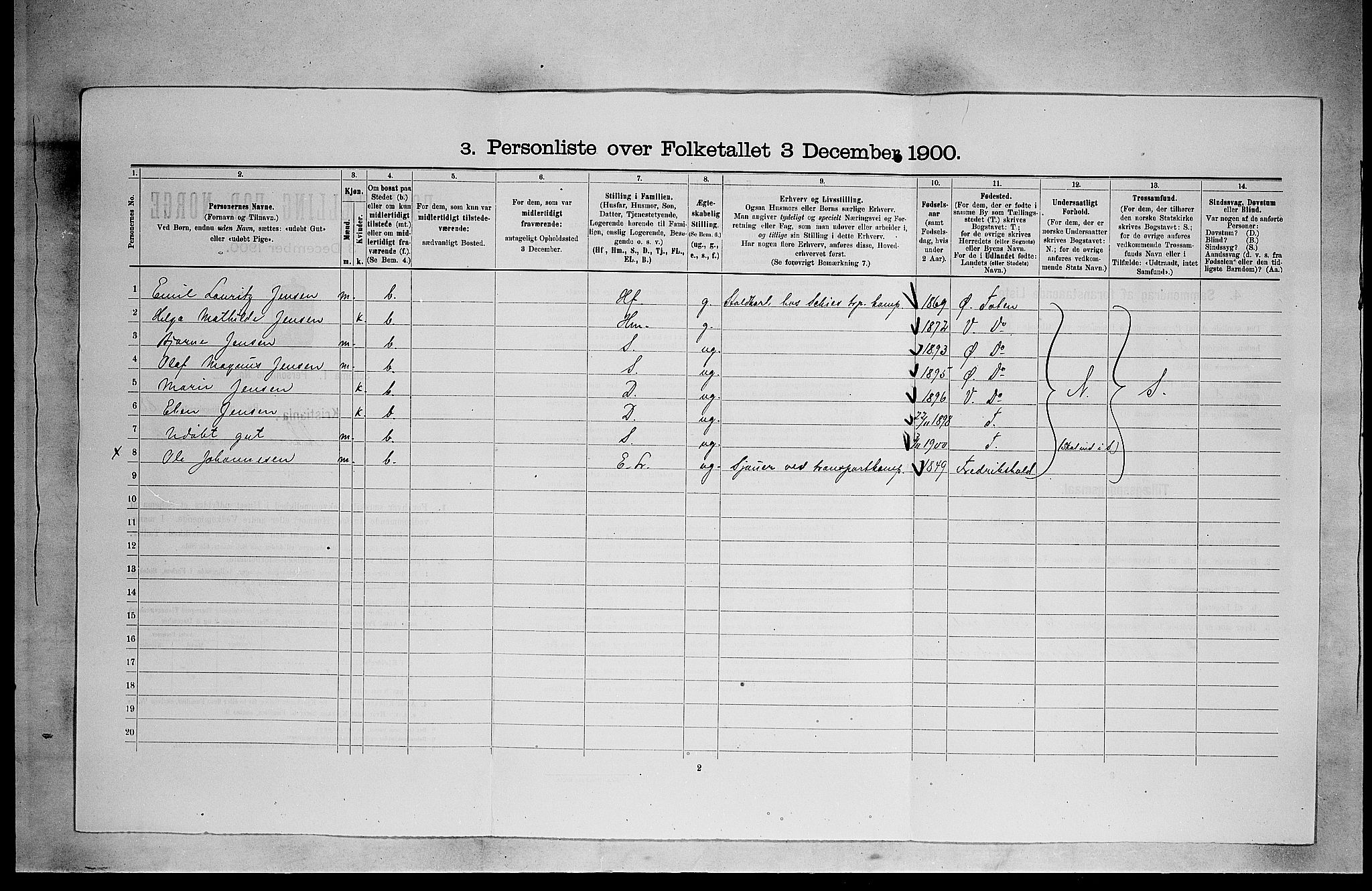 SAO, 1900 census for Kristiania, 1900, p. 1570