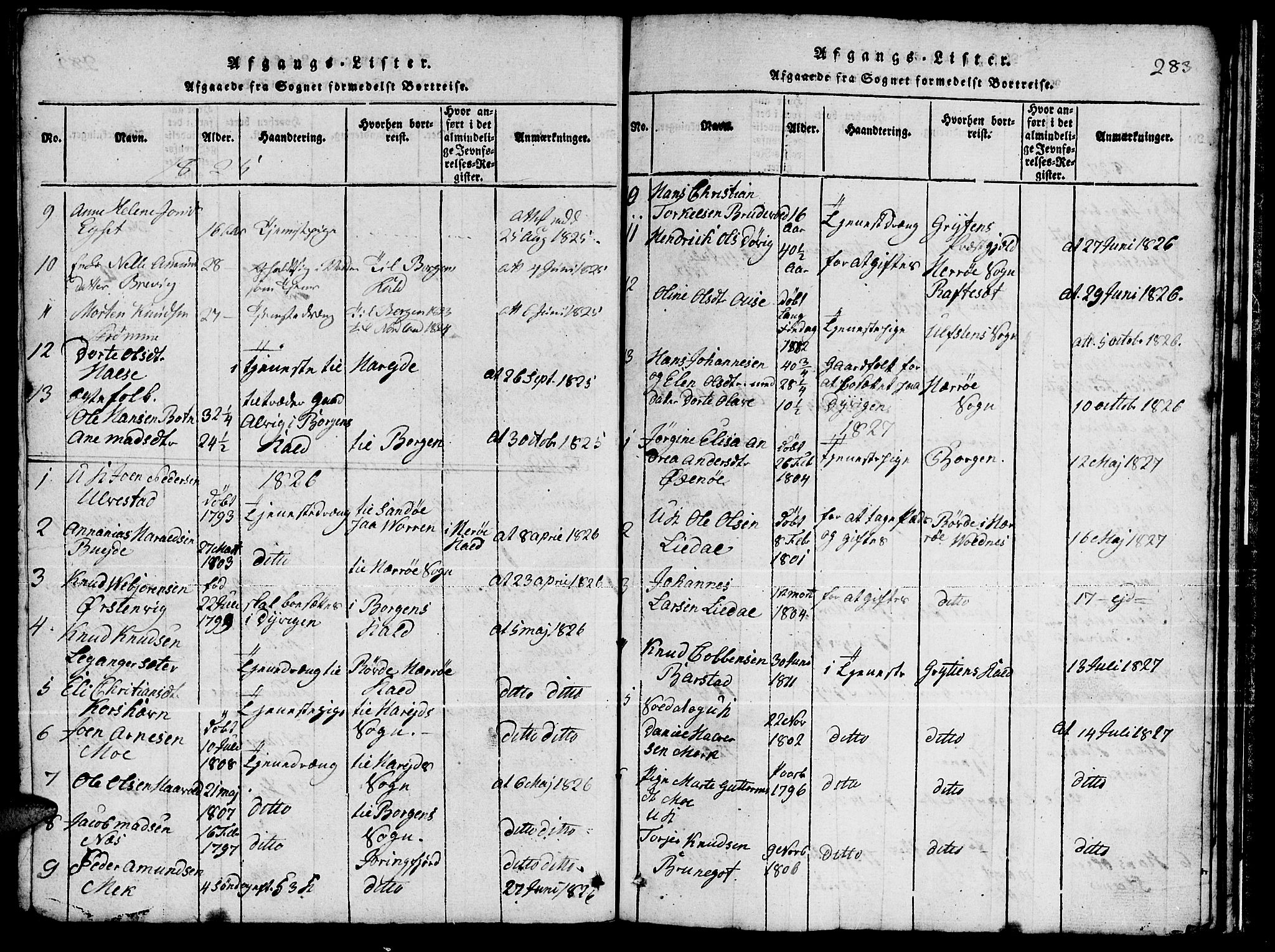 Ministerialprotokoller, klokkerbøker og fødselsregistre - Møre og Romsdal, AV/SAT-A-1454/511/L0155: Parish register (copy) no. 511C01, 1817-1829, p. 283