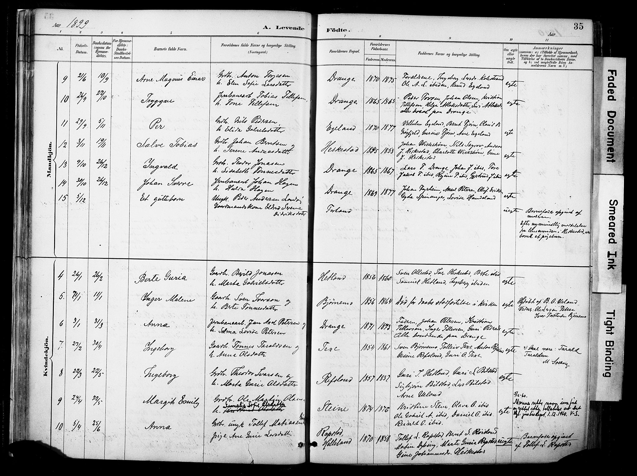 Lund sokneprestkontor, SAST/A-101809/S06/L0012: Parish register (official) no. A 11, 1887-1921, p. 35