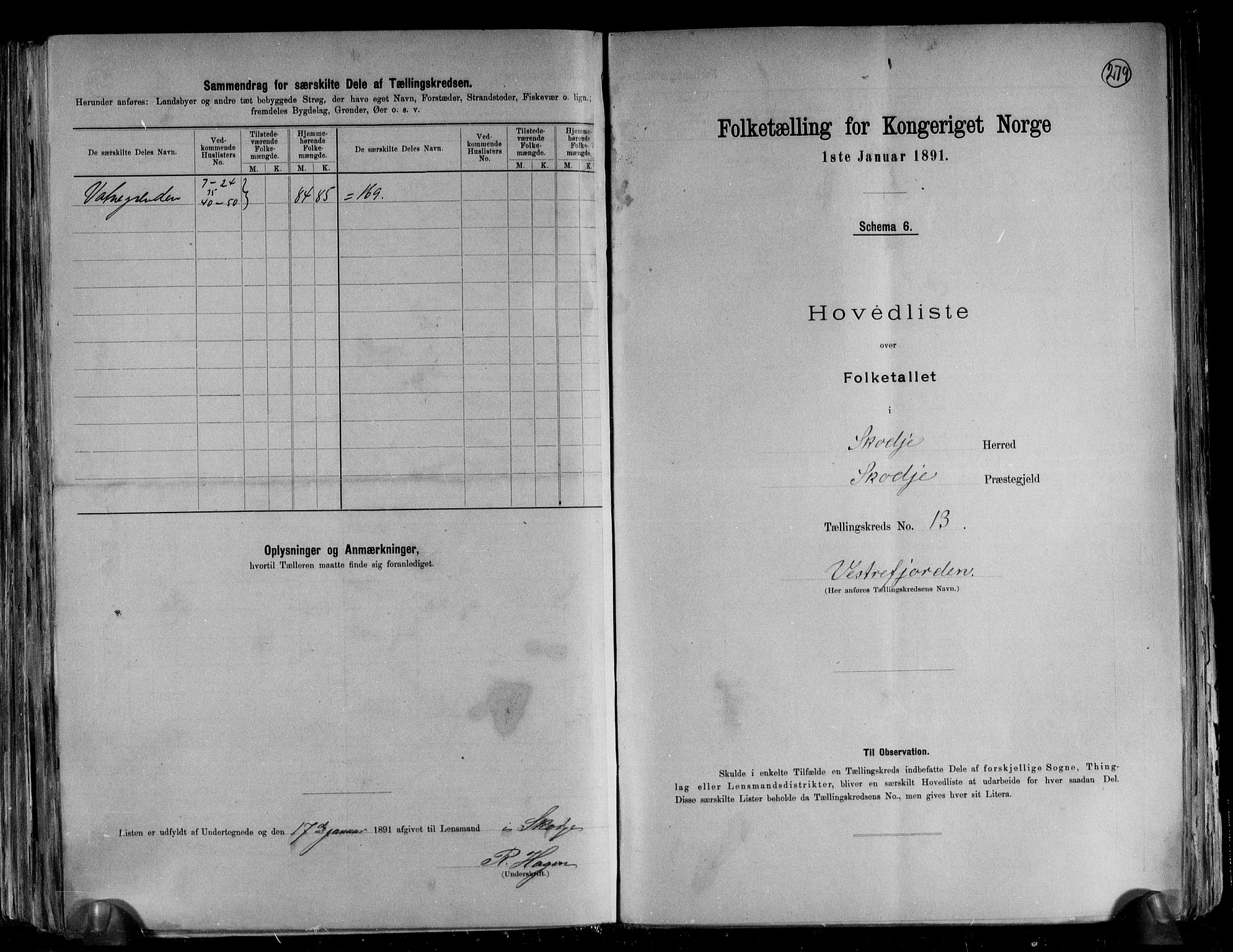 RA, 1891 census for 1529 Skodje, 1891, p. 28