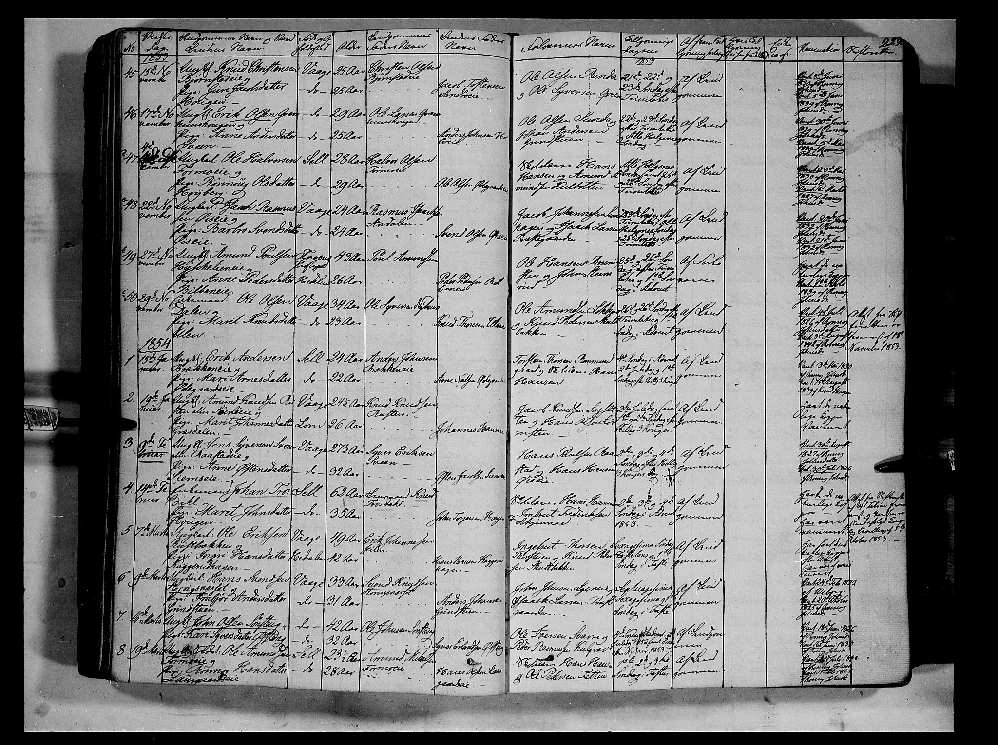 Vågå prestekontor, SAH/PREST-076/H/Ha/Haa/L0005: Parish register (official) no. 5 /1, 1842-1856, p. 229
