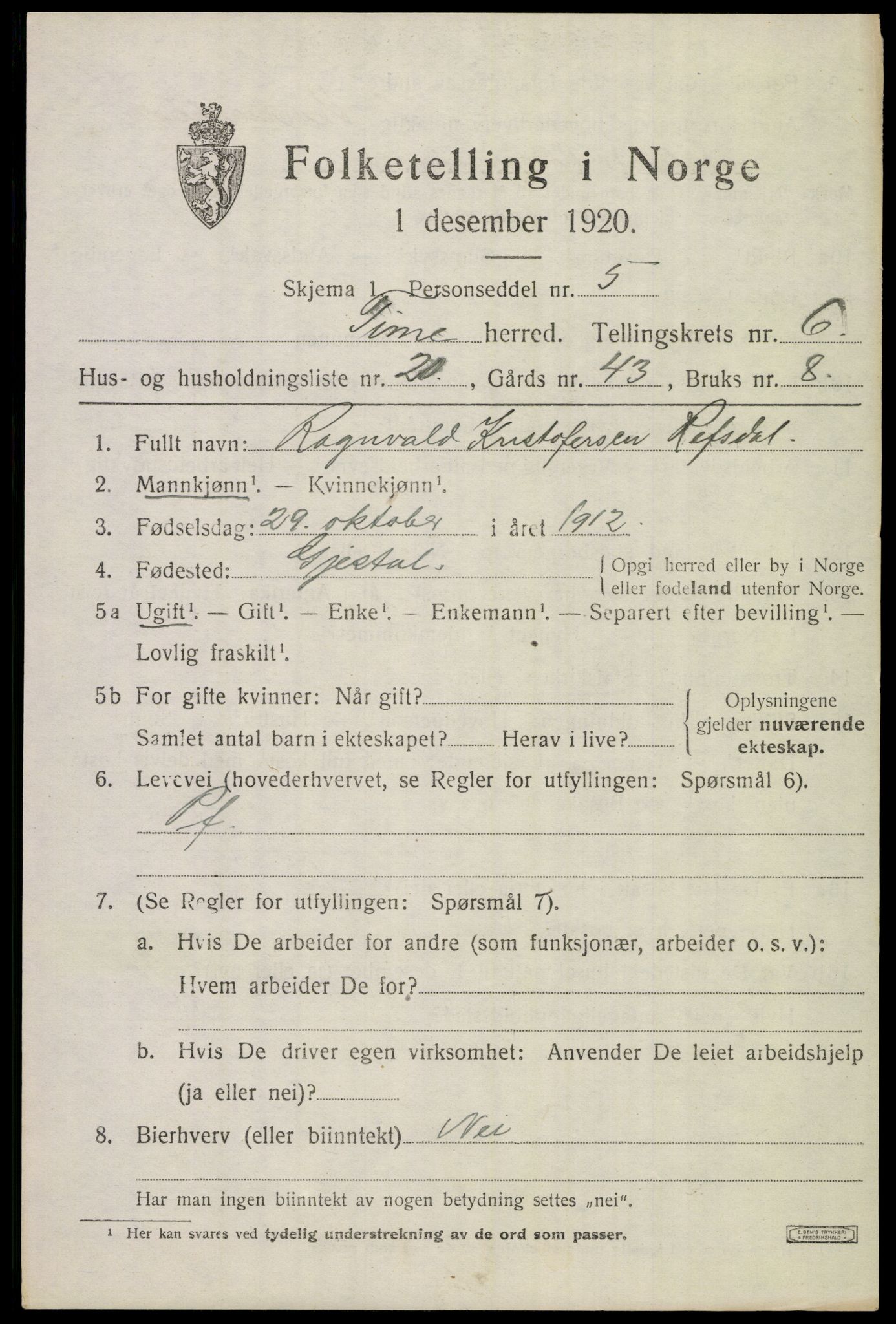 SAST, 1920 census for Time, 1920, p. 7227