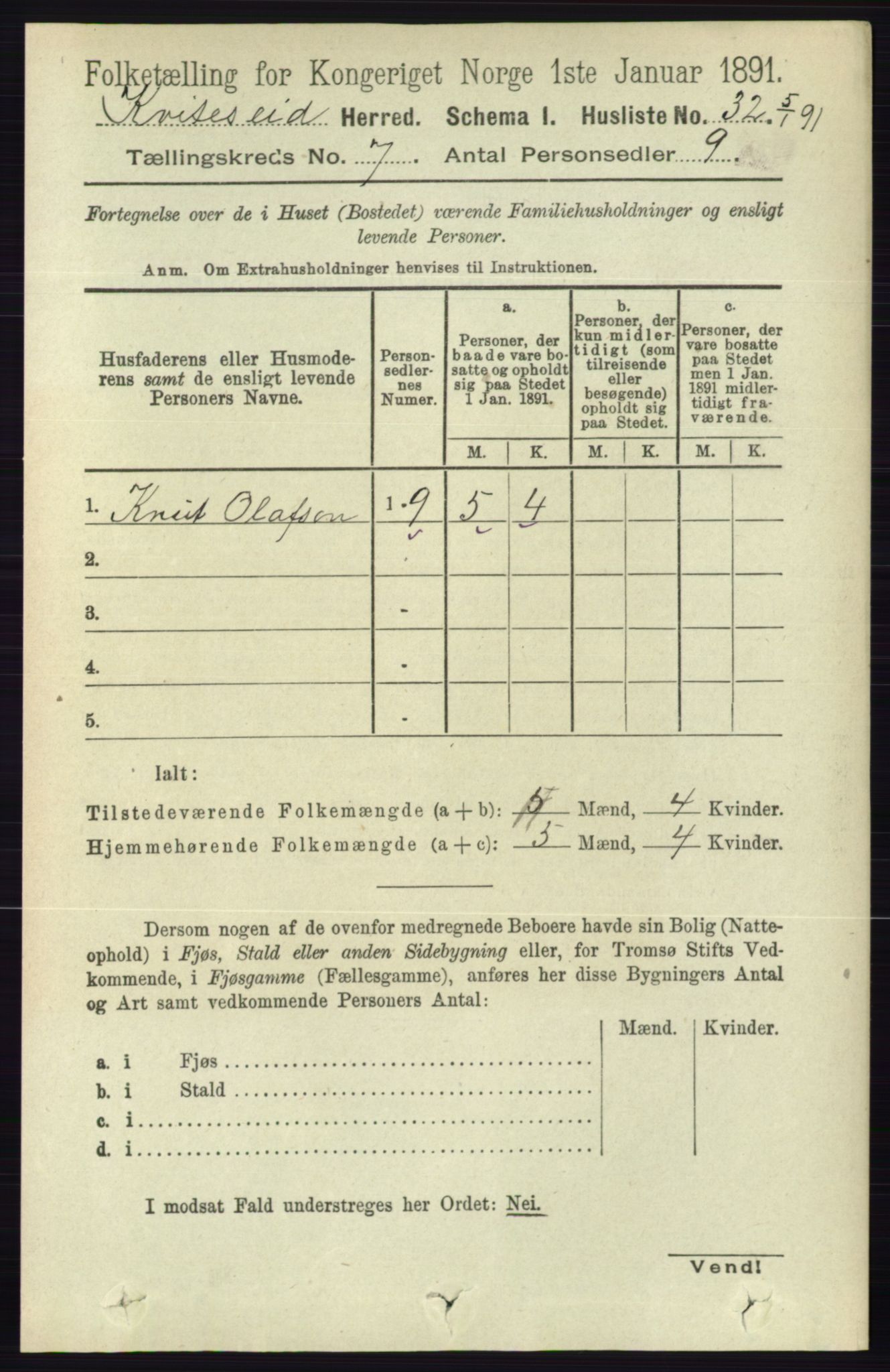 RA, 1891 census for 0829 Kviteseid, 1891, p. 1362