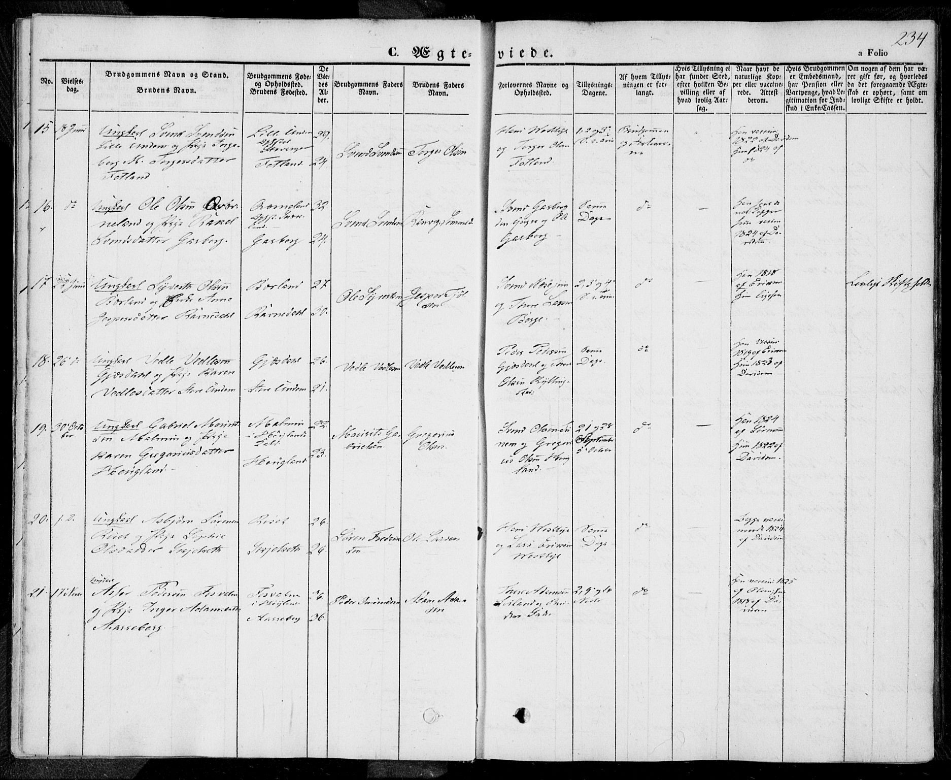 Lye sokneprestkontor, AV/SAST-A-101794/001/30BA/L0006: Parish register (official) no. A 5.2, 1842-1855, p. 234