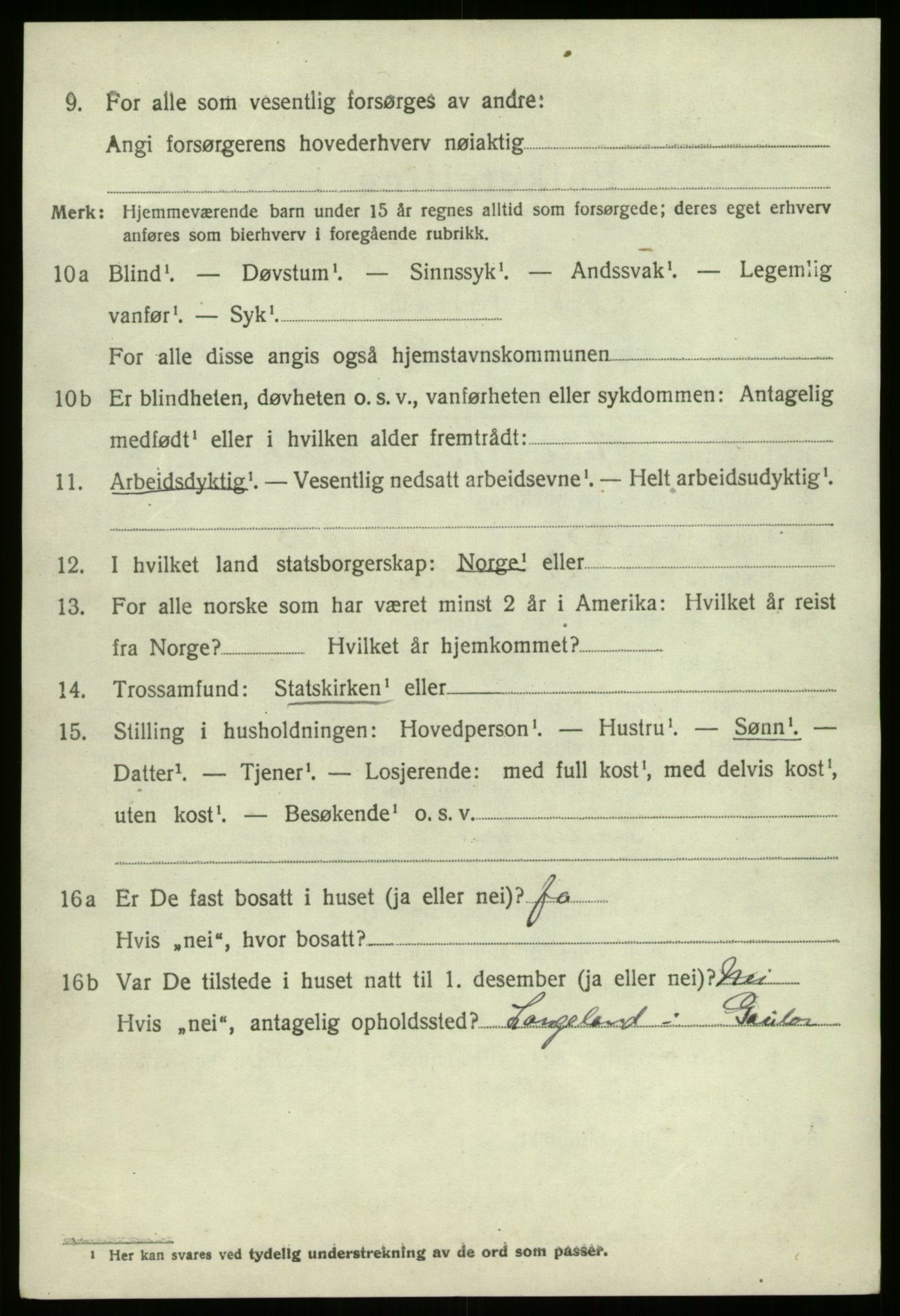 SAB, 1920 census for Gaular, 1920, p. 6679