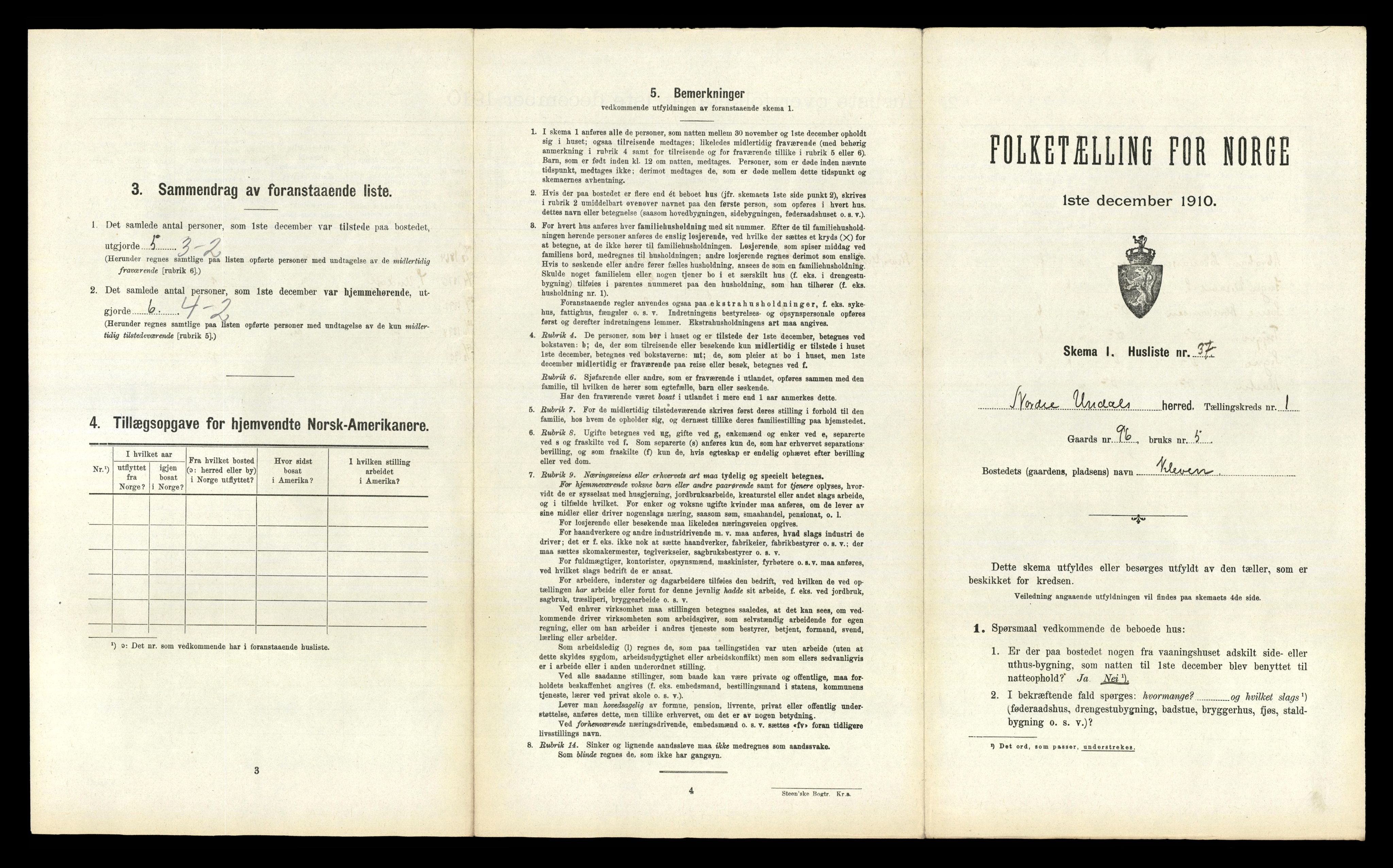 RA, 1910 census for Nord-Audnedal, 1910, p. 106