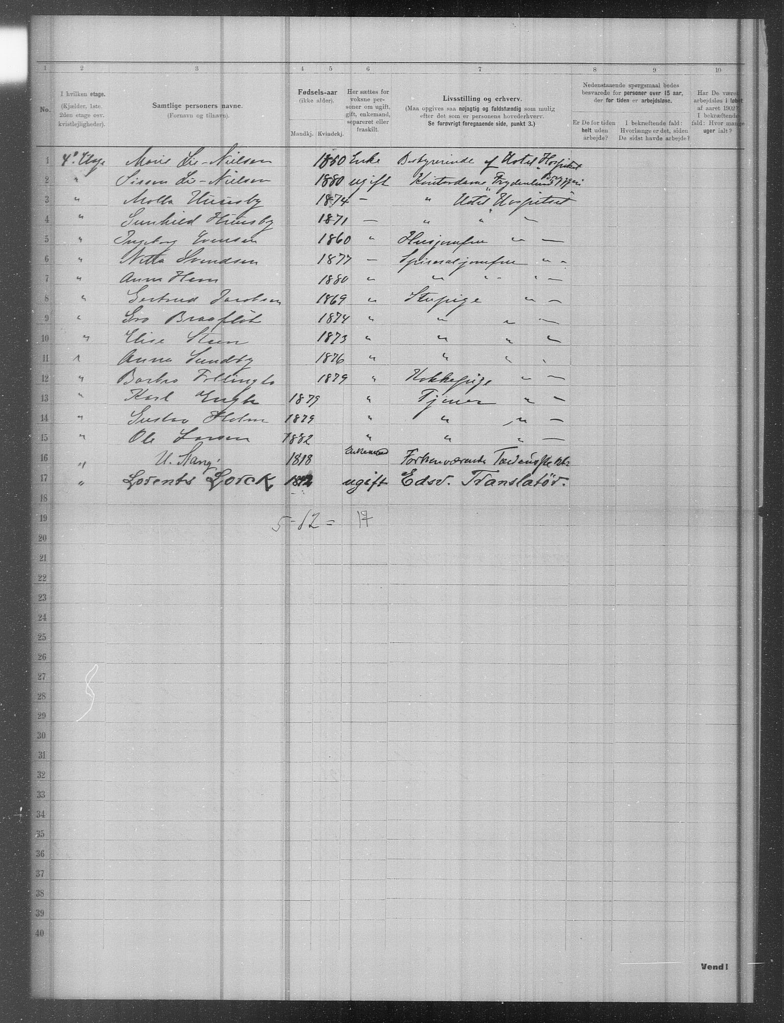 OBA, Municipal Census 1902 for Kristiania, 1902, p. 15865