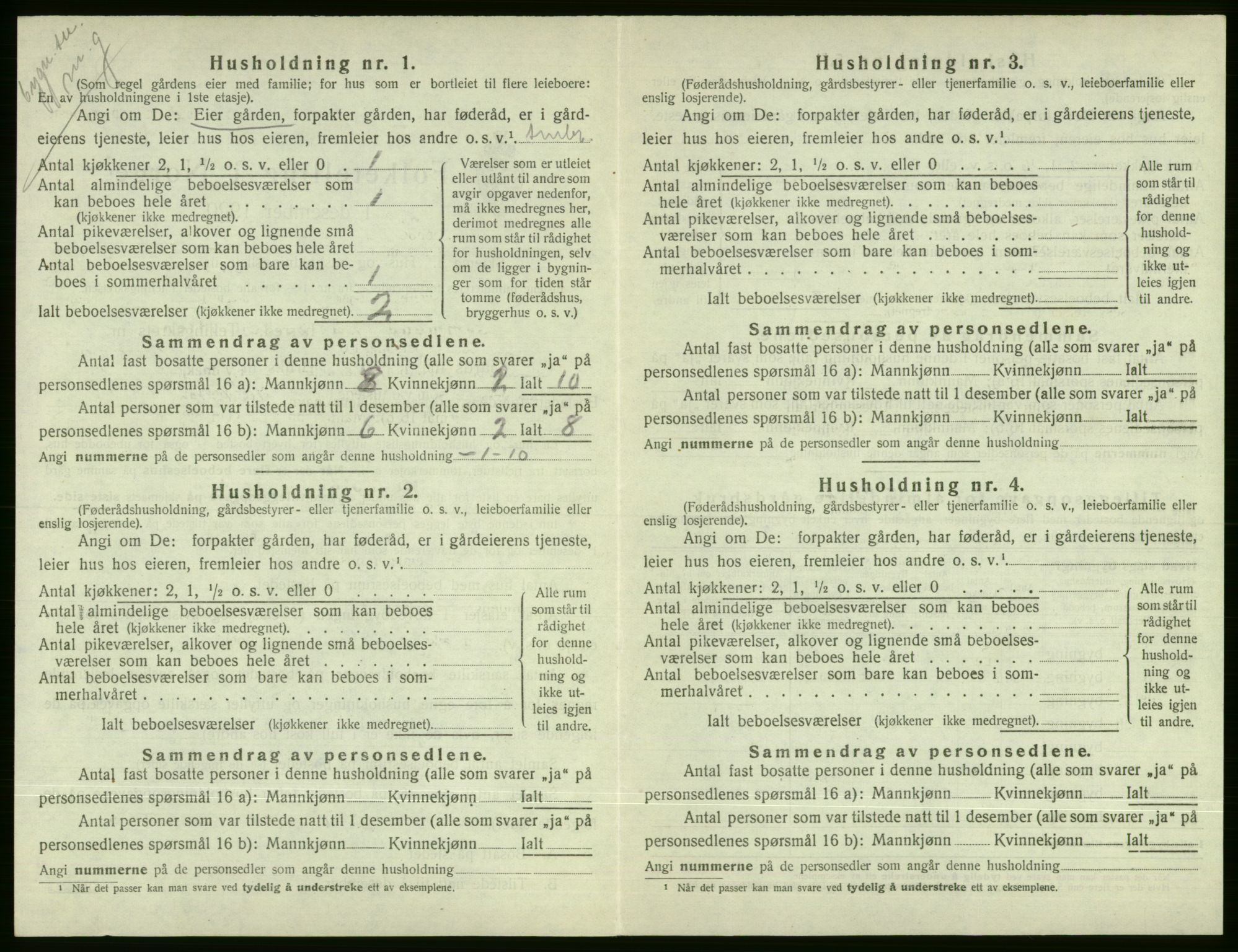 SAB, 1920 census for Voss, 1920, p. 2022