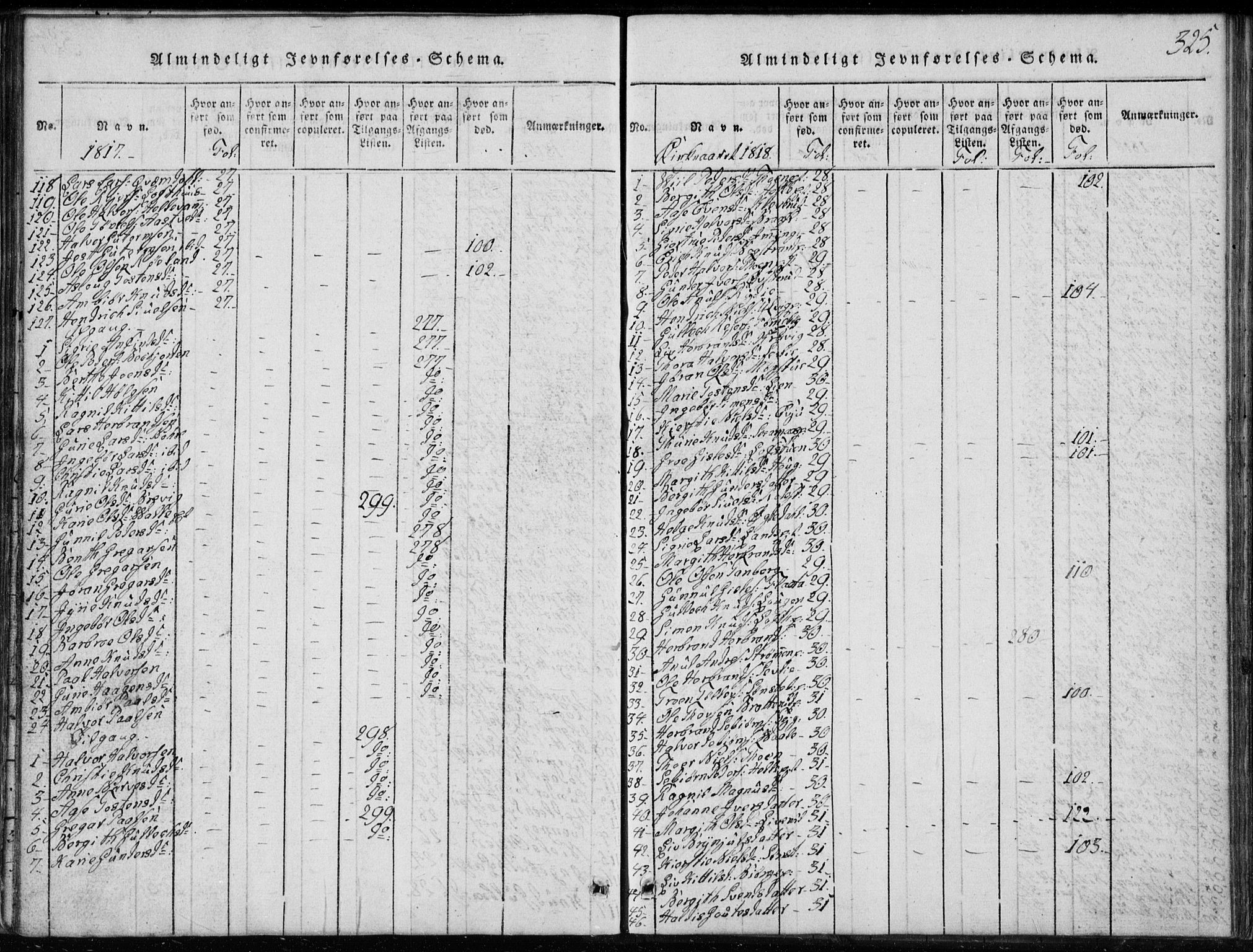 Rollag kirkebøker, SAKO/A-240/G/Ga/L0001: Parish register (copy) no. I 1, 1814-1831, p. 325