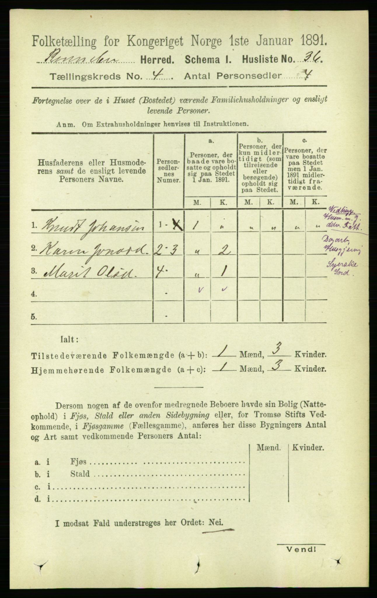 RA, 1891 census for 1635 Rennebu, 1891, p. 1925