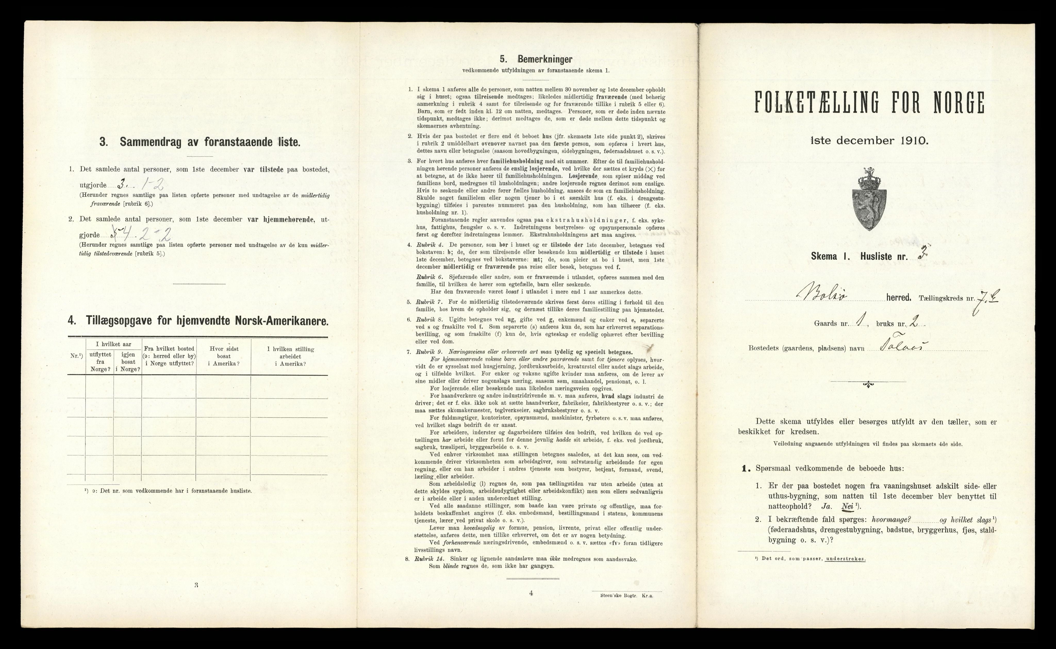 RA, 1910 census for Bolsøy, 1910, p. 1199