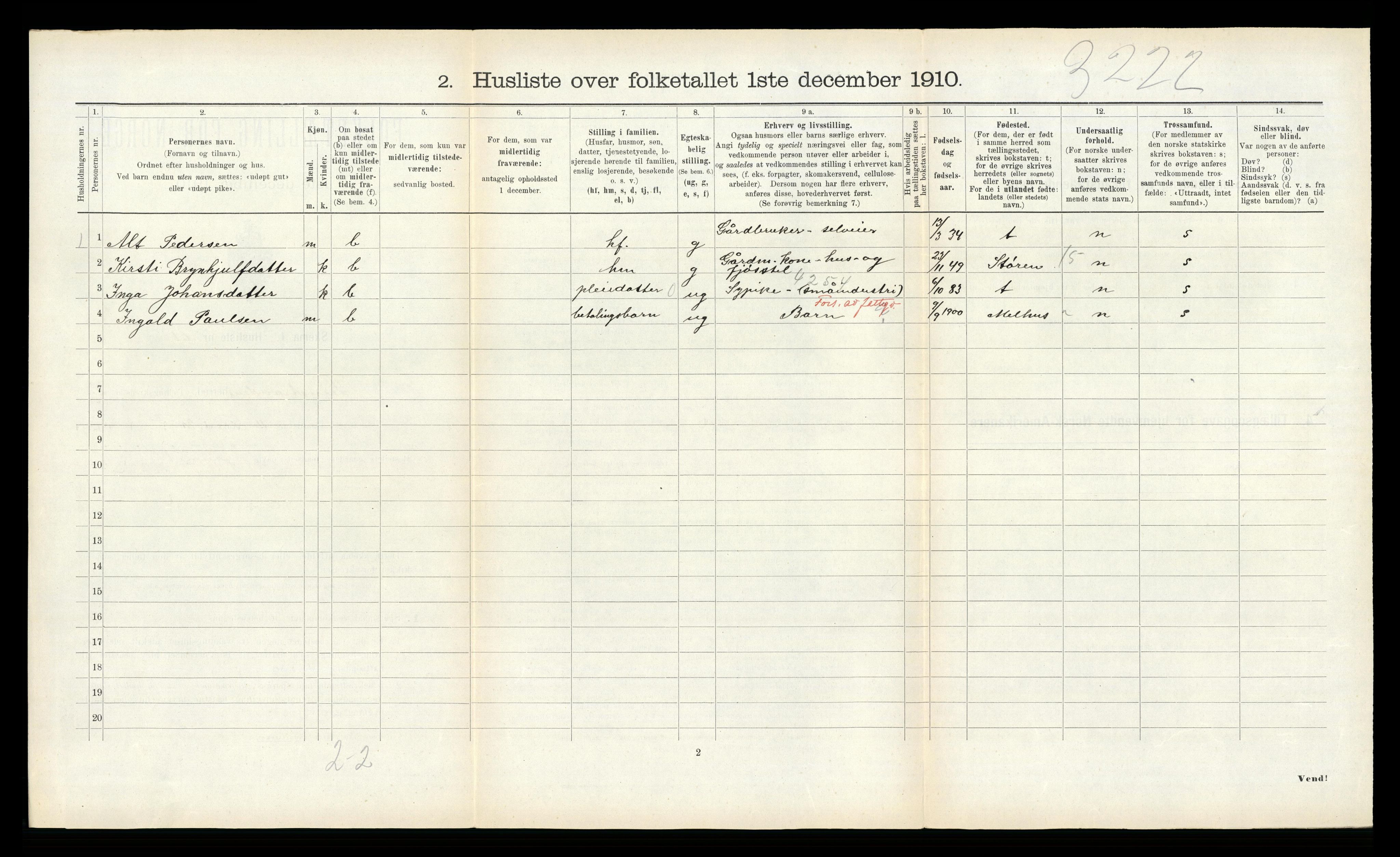 RA, 1910 census for Leinstrand, 1910, p. 236