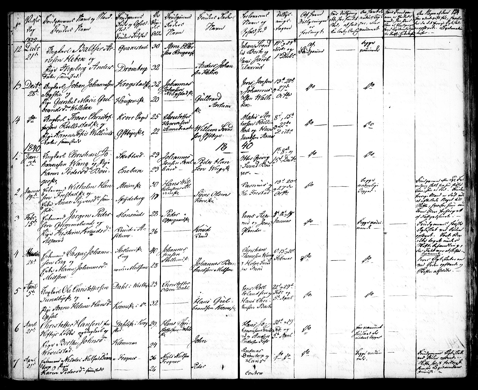 Kråkstad prestekontor Kirkebøker, SAO/A-10125a/F/Fa/L0005: Parish register (official) no. I 5, 1837-1847, p. 124