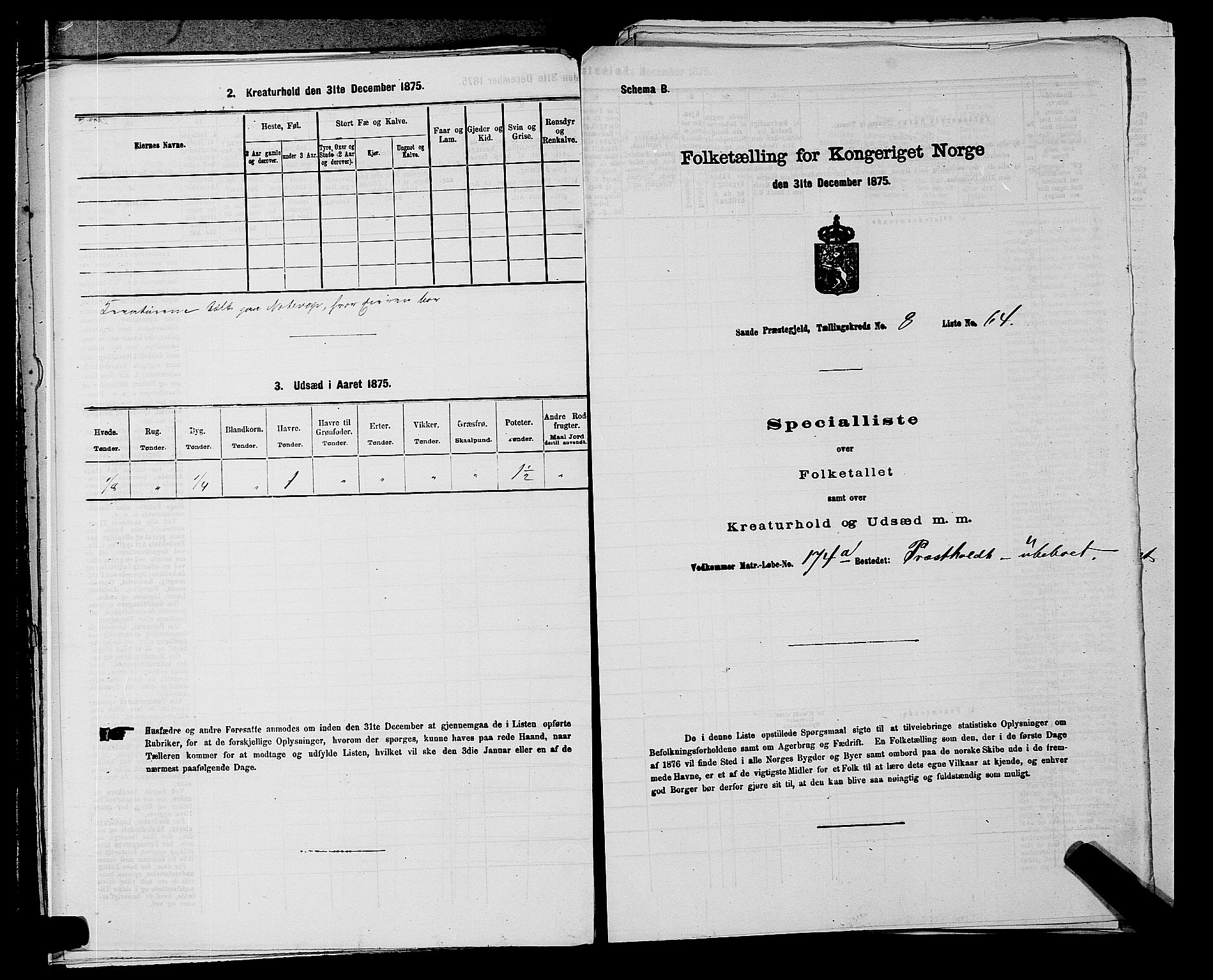 SAKO, 1875 census for 0822P Sauherad, 1875, p. 1059