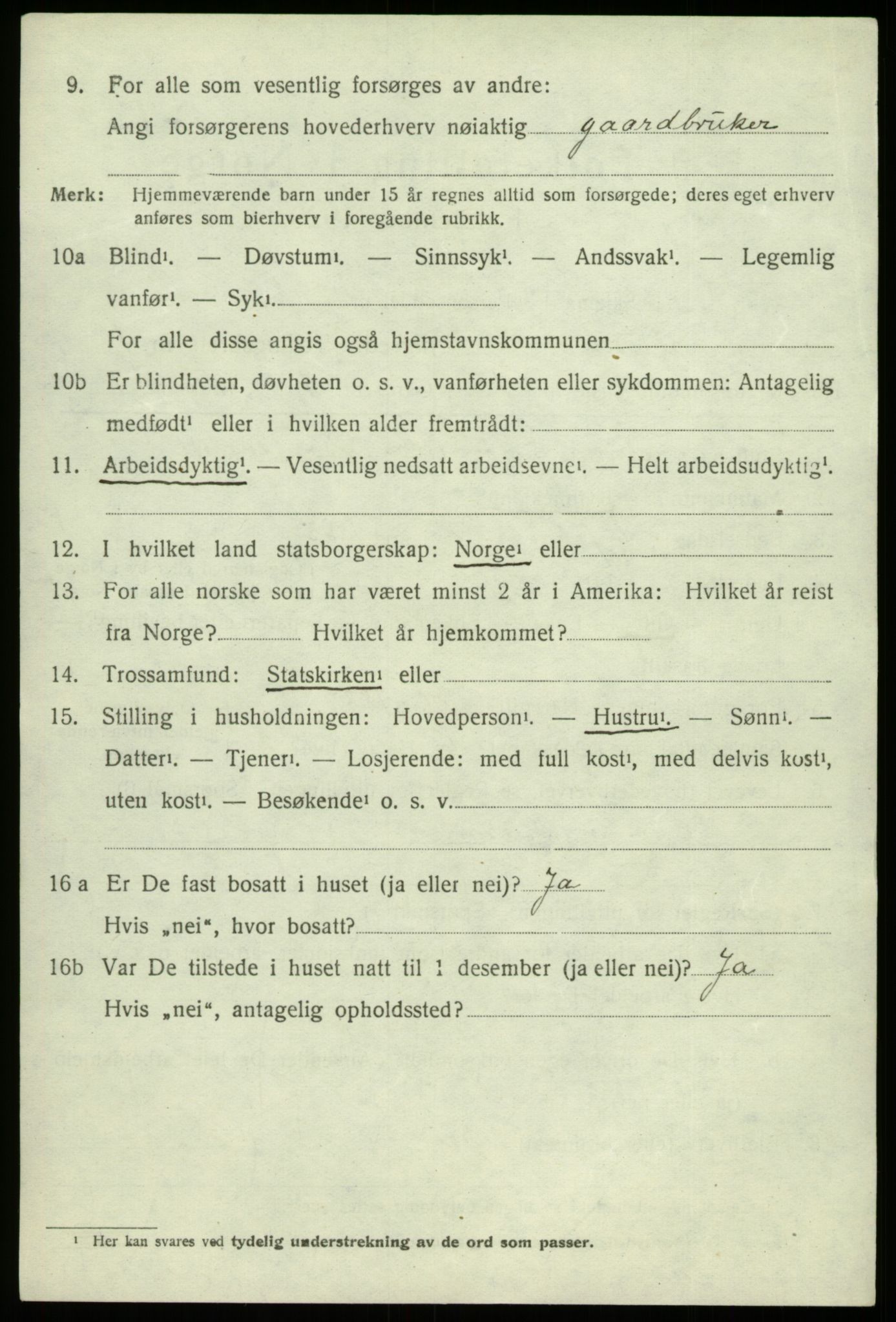 SAB, 1920 census for Fusa, 1920, p. 446