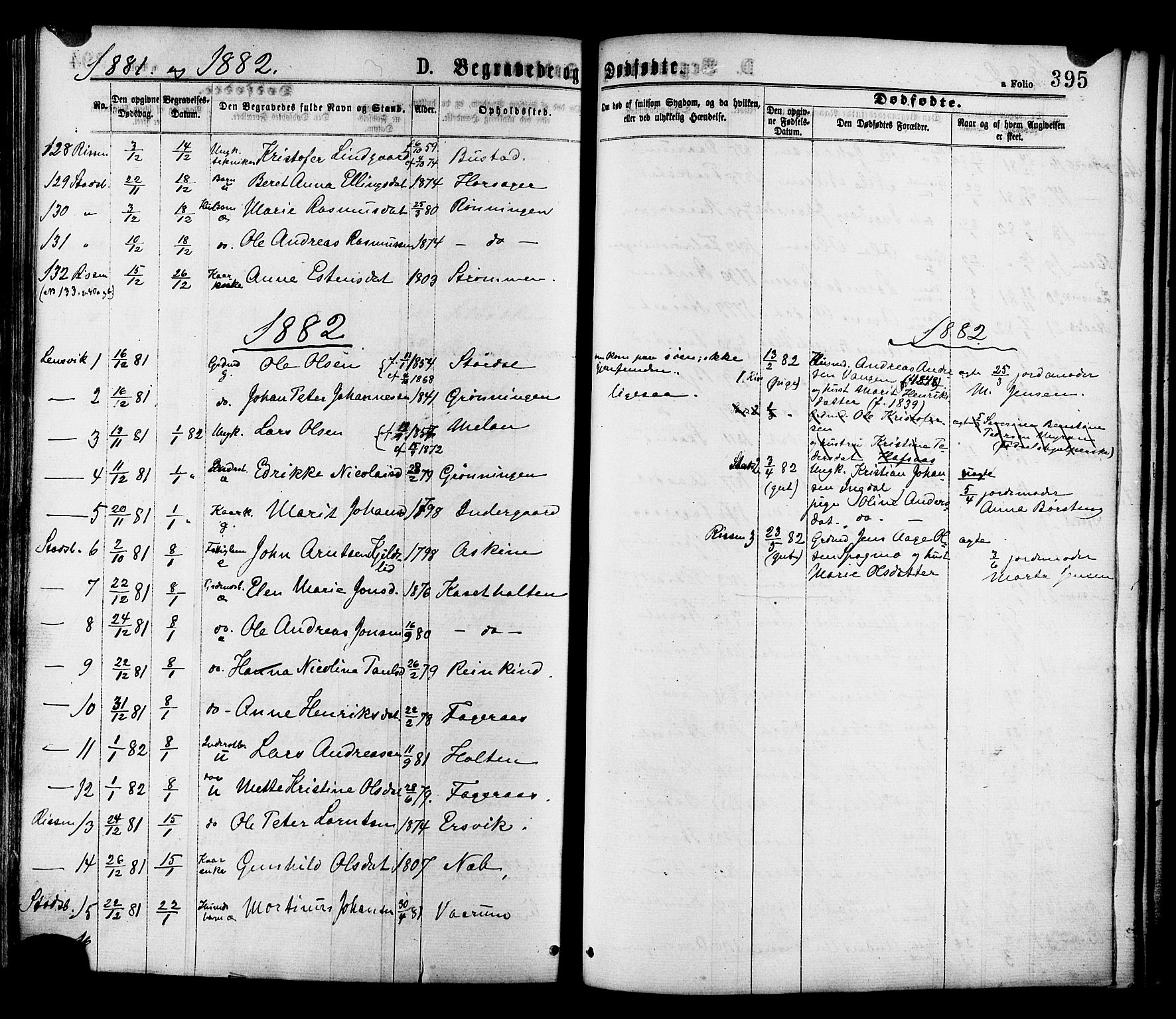 Ministerialprotokoller, klokkerbøker og fødselsregistre - Sør-Trøndelag, SAT/A-1456/646/L0613: Parish register (official) no. 646A11, 1870-1884, p. 395
