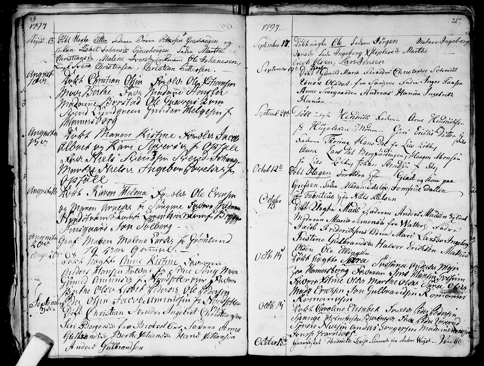 Aker prestekontor kirkebøker, SAO/A-10861/G/L0001: Parish register (copy) no. 1, 1796-1826, p. 24-25