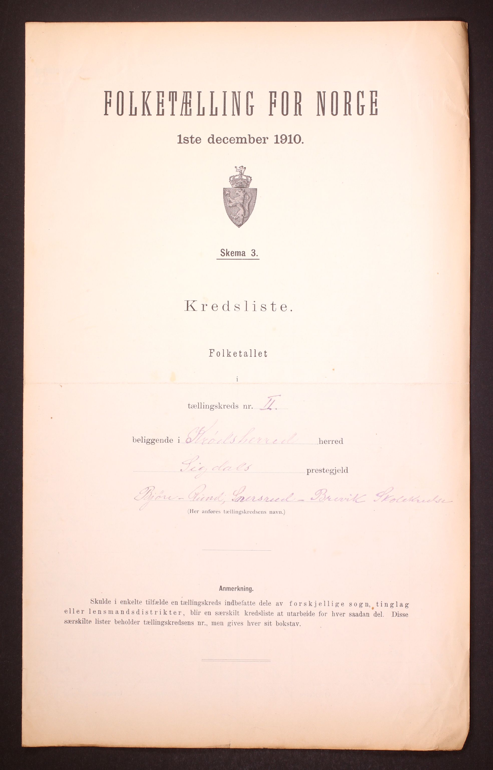 RA, 1910 census for Krødsherad, 1910, p. 9