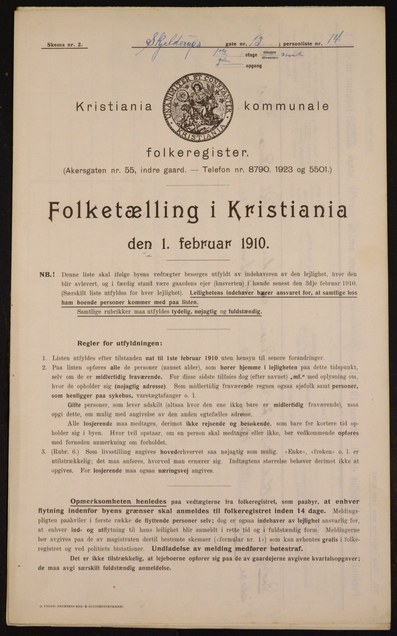 OBA, Municipal Census 1910 for Kristiania, 1910, p. 91395