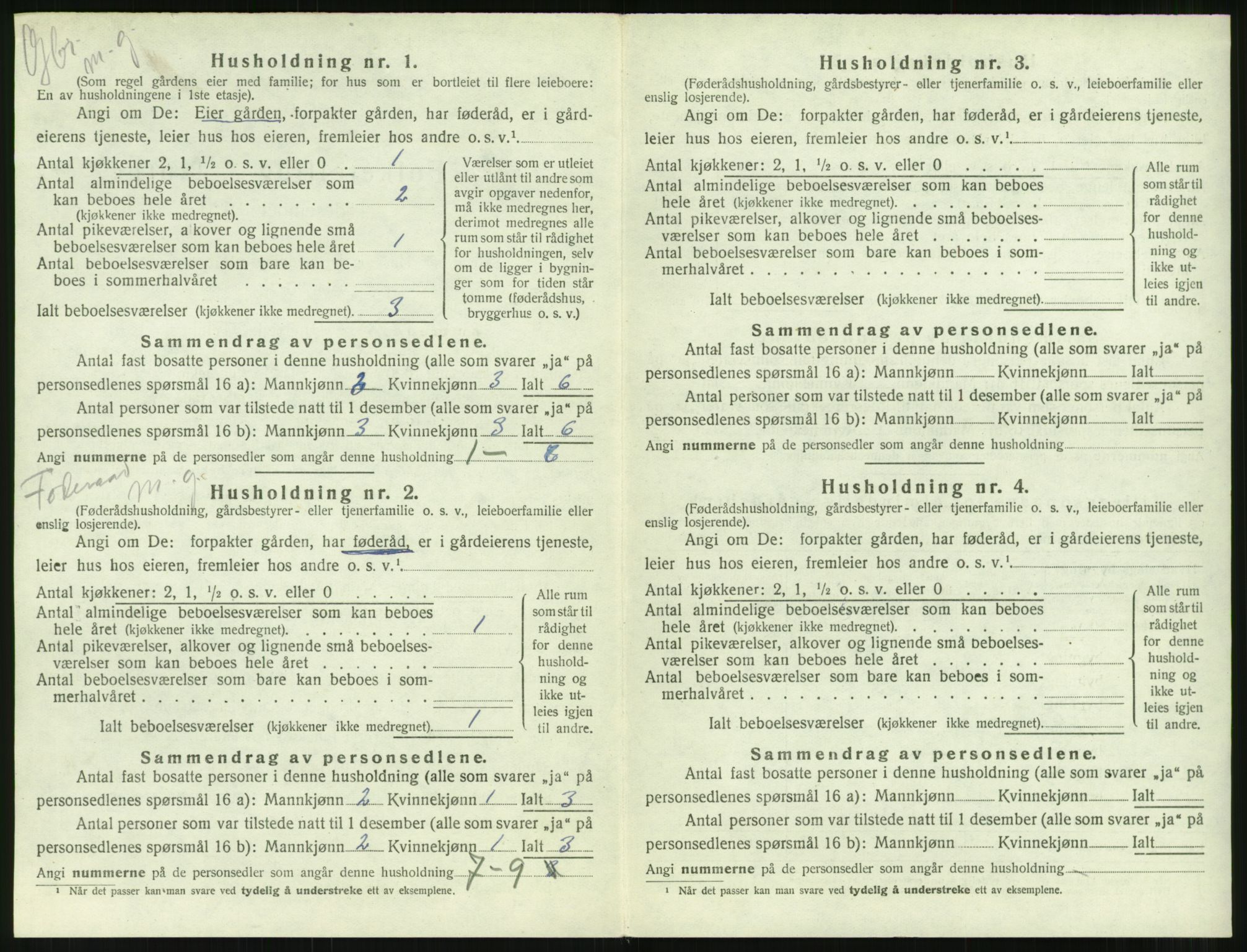 SAT, 1920 census for Borgund, 1920, p. 1411