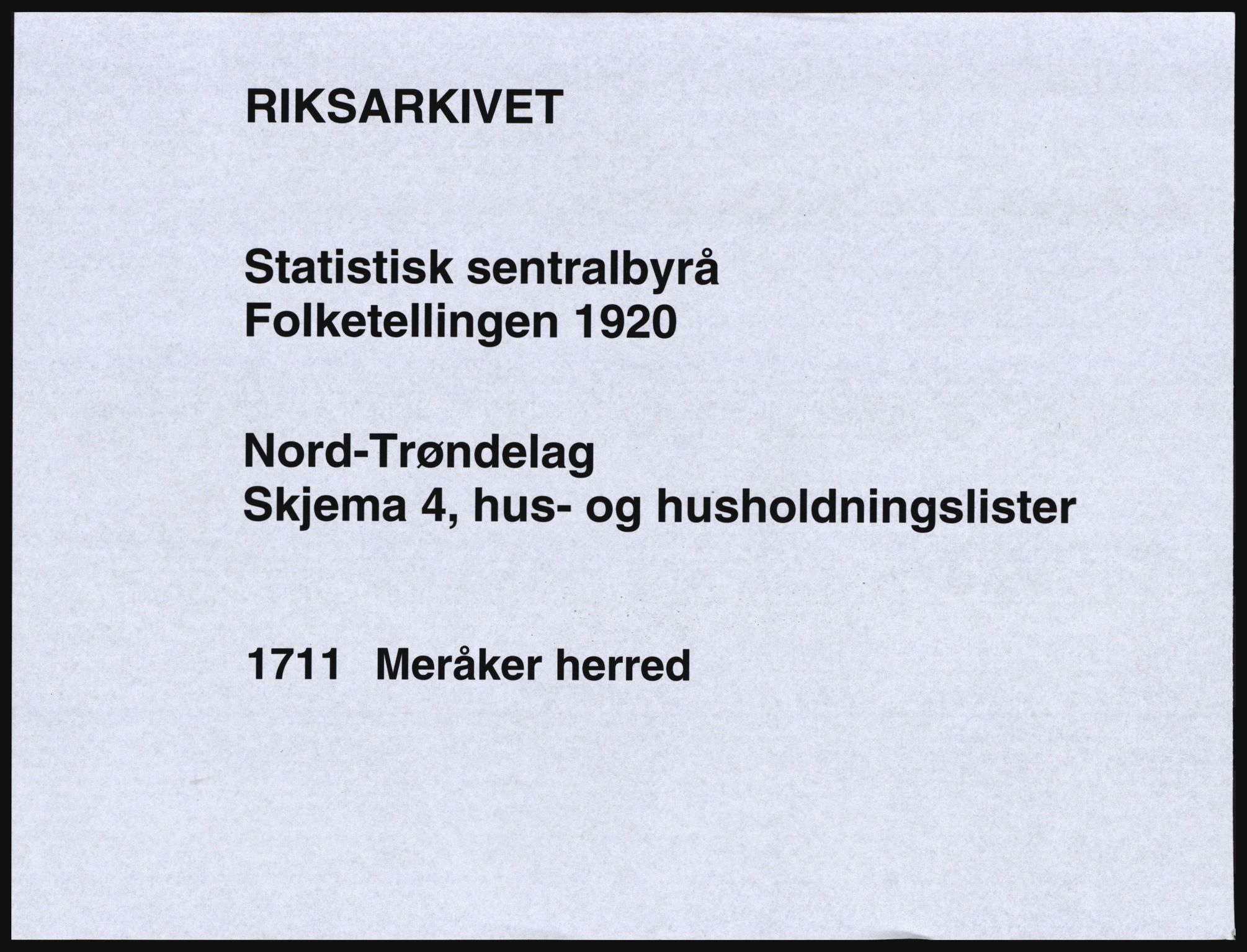 SAT, 1920 census for Meråker, 1920, p. 38