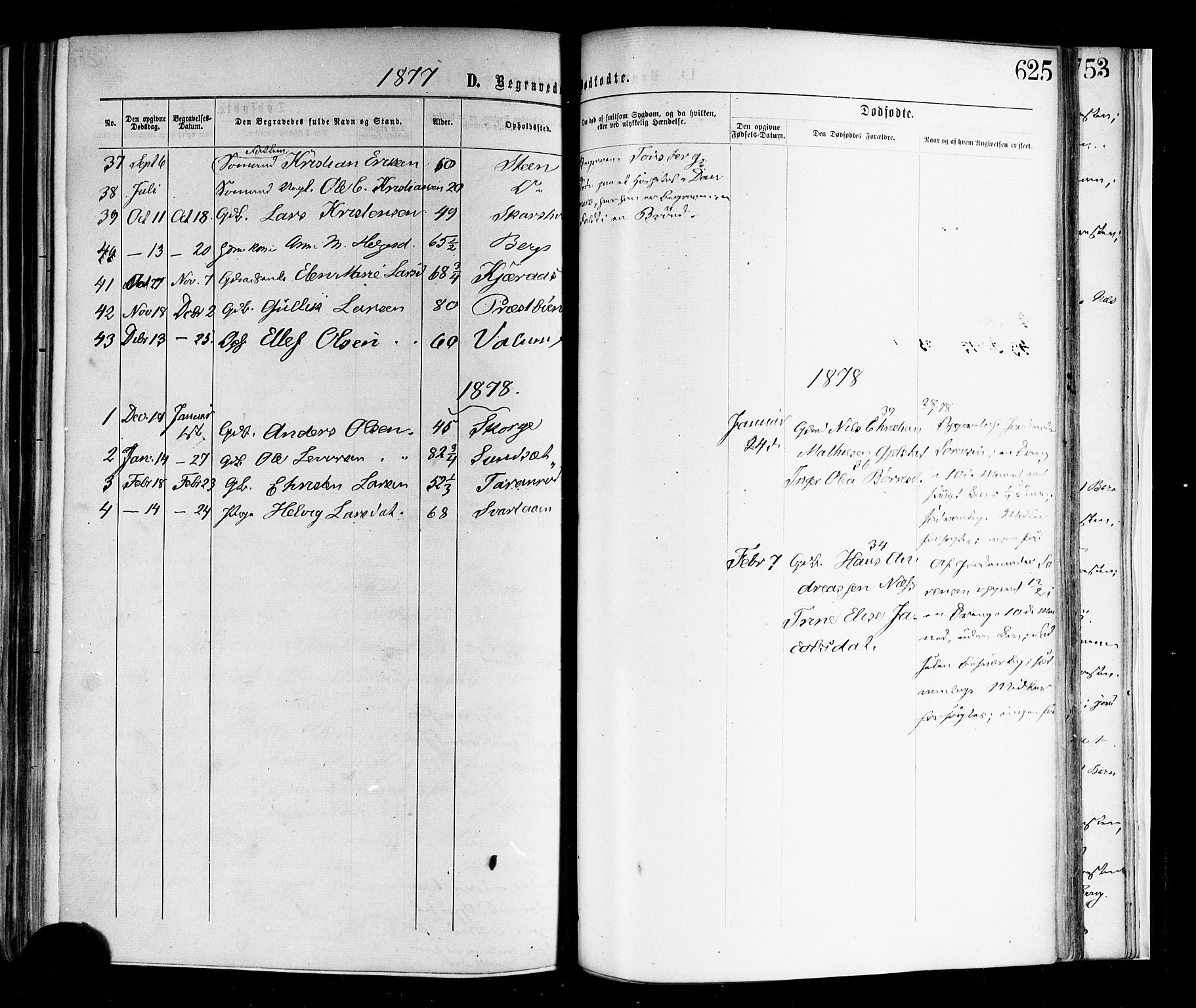 Andebu kirkebøker, AV/SAKO-A-336/F/Fa/L0006: Parish register (official) no. 6, 1871-1878, p. 625