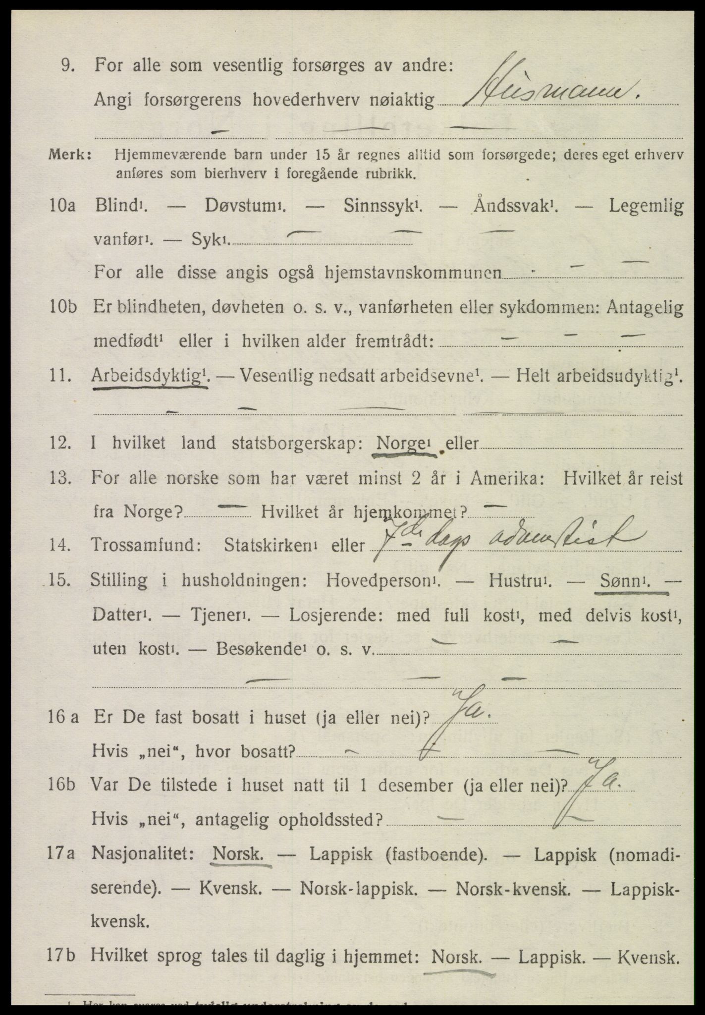 SAT, 1920 census for Leksvik, 1920, p. 1831