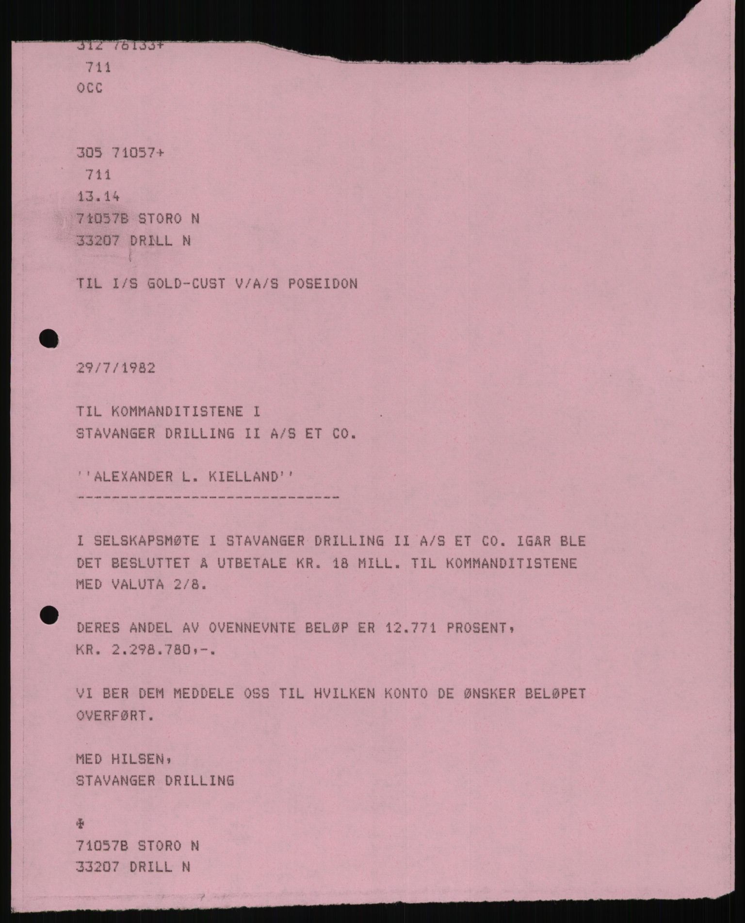 Pa 1503 - Stavanger Drilling AS, AV/SAST-A-101906/D/L0006: Korrespondanse og saksdokumenter, 1974-1984, p. 166