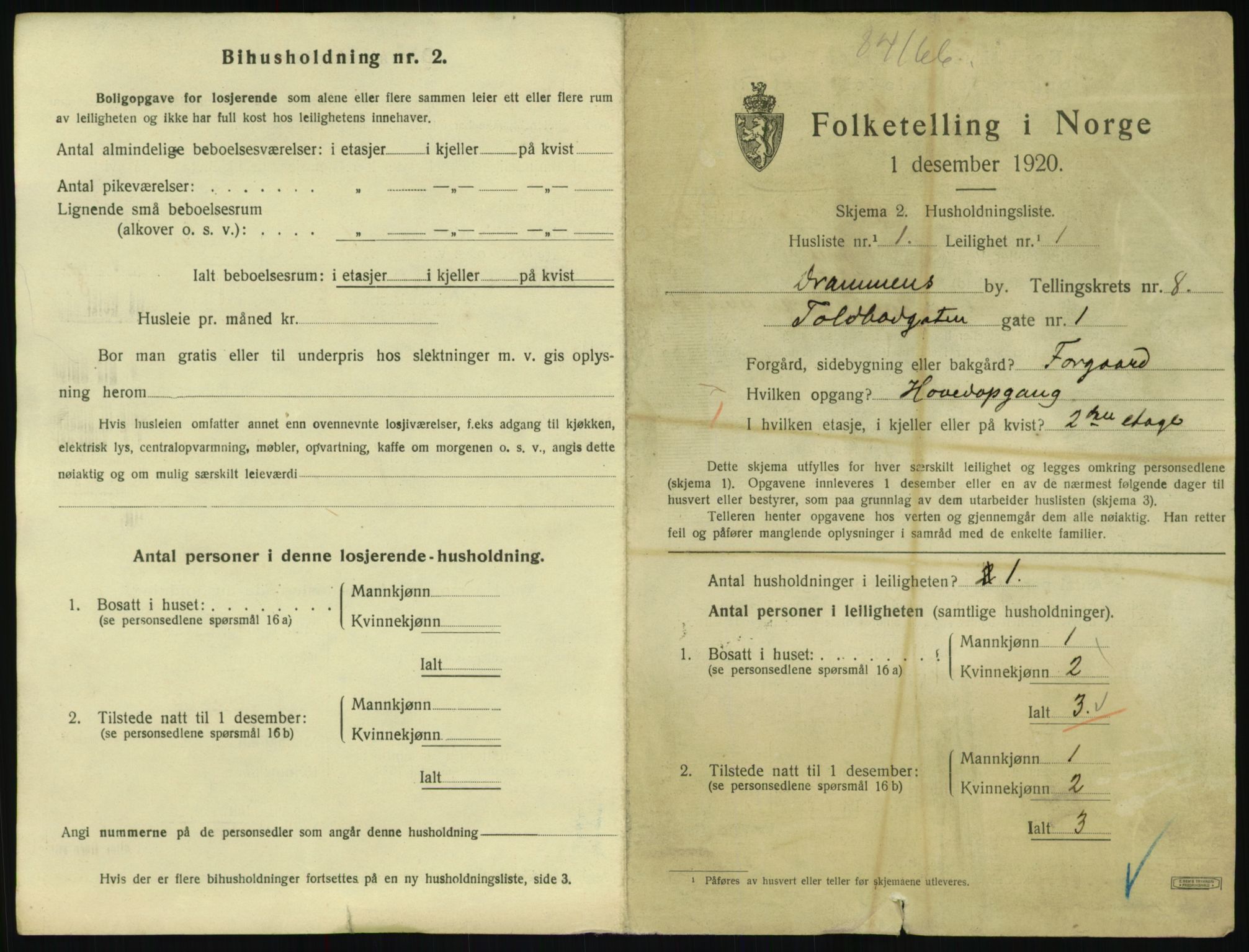 SAKO, 1920 census for Drammen, 1920, p. 13949