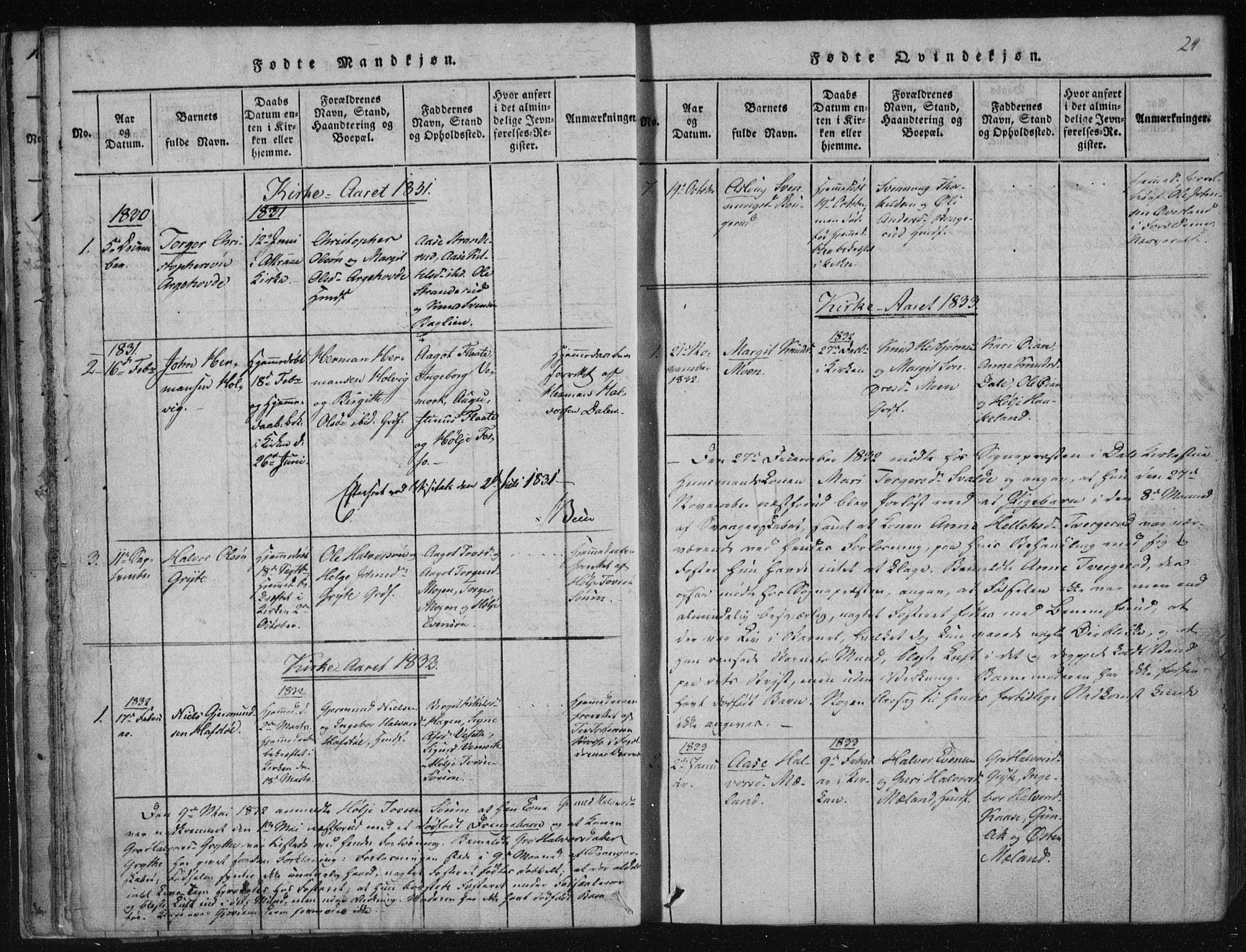 Tinn kirkebøker, SAKO/A-308/F/Fc/L0001: Parish register (official) no. III 1, 1815-1843, p. 24