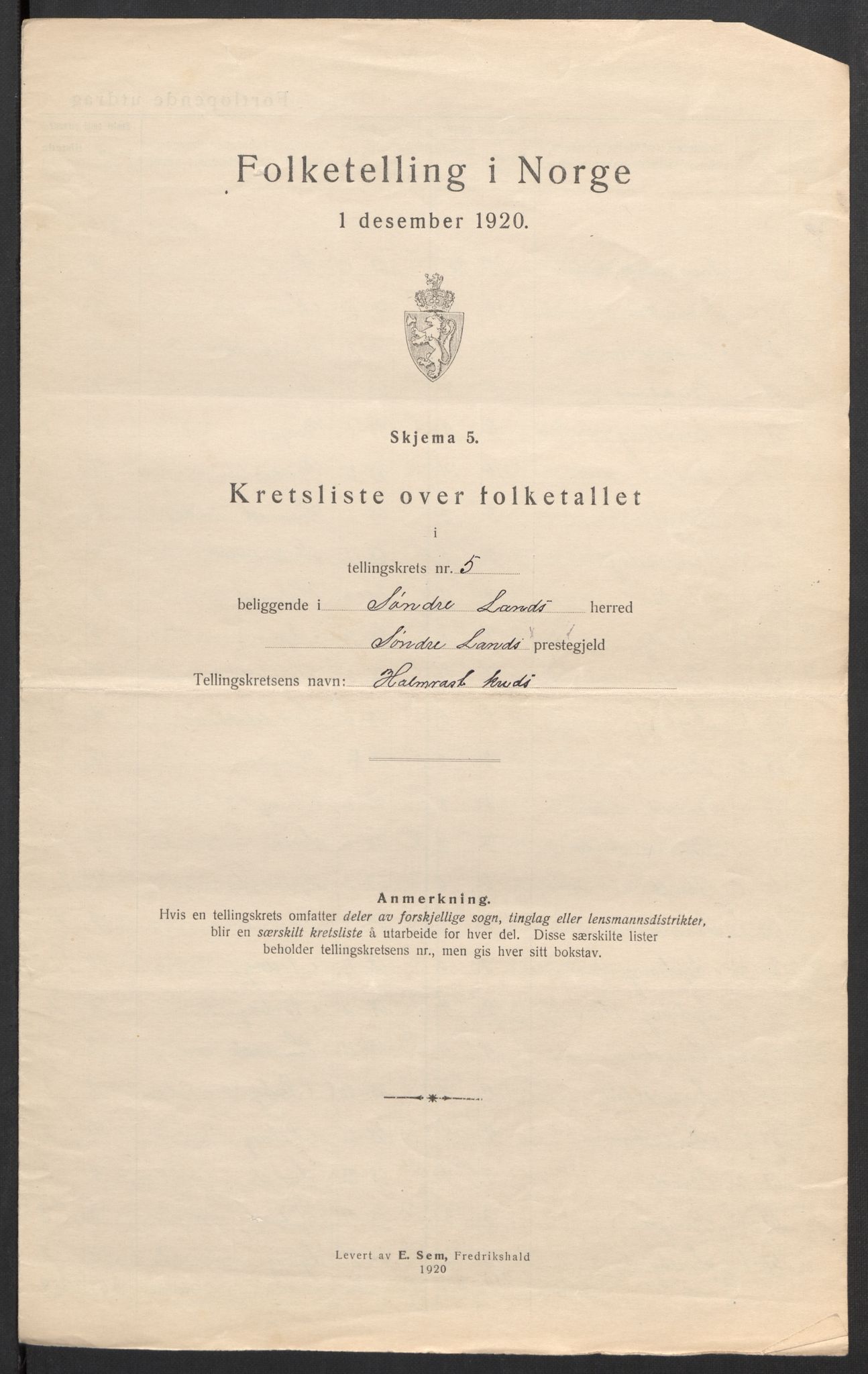 SAH, 1920 census for Søndre Land, 1920, p. 24