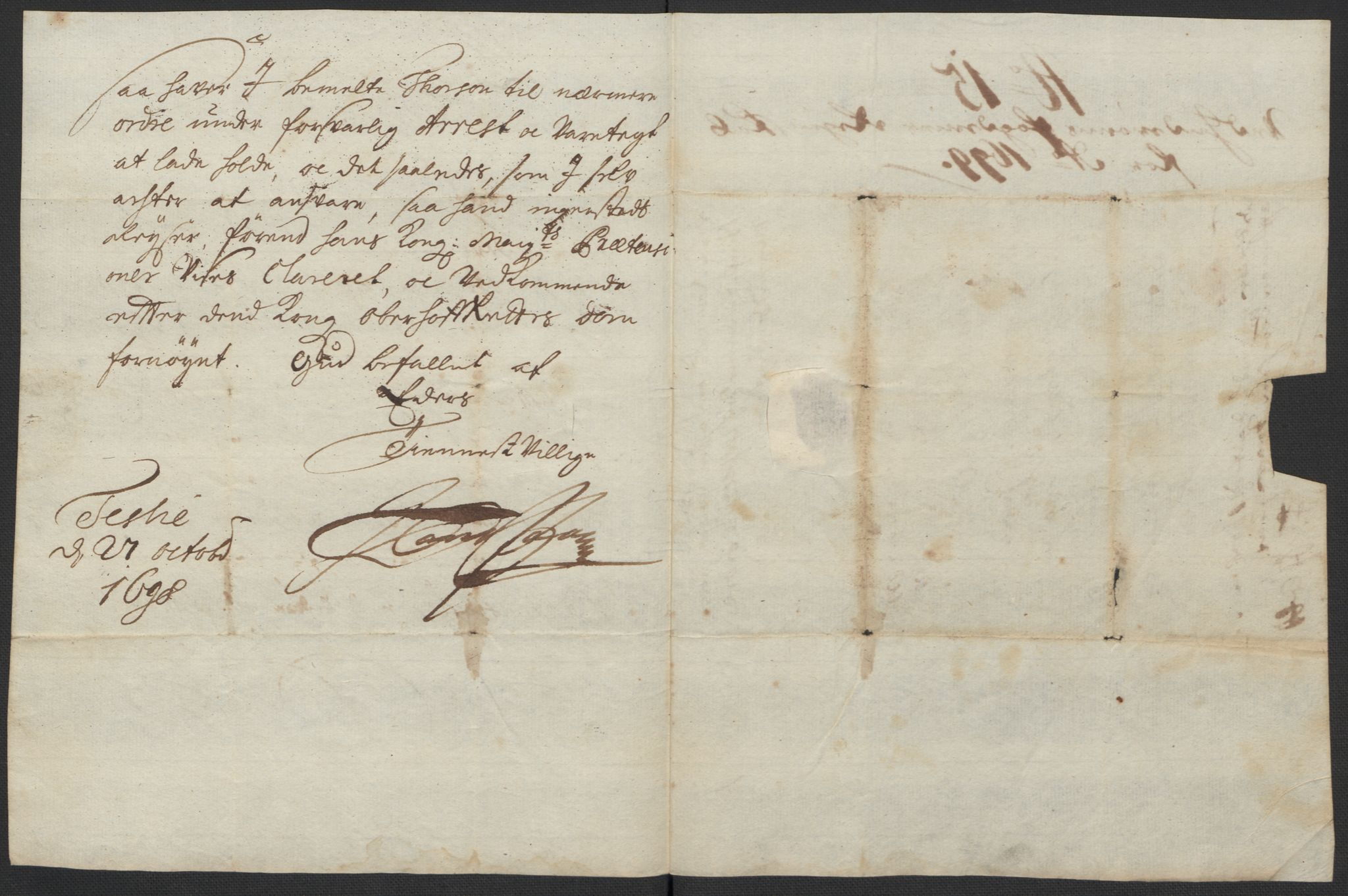 Rentekammeret inntil 1814, Reviderte regnskaper, Fogderegnskap, AV/RA-EA-4092/R63/L4310: Fogderegnskap Inderøy, 1698-1699, p. 410