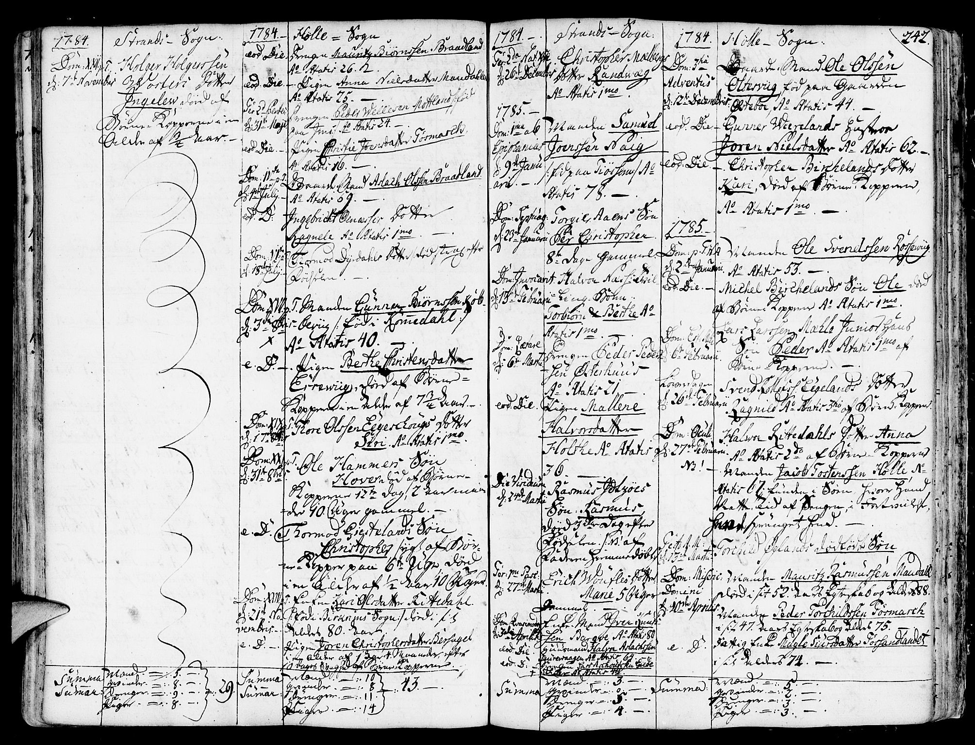 Strand sokneprestkontor, SAST/A-101828/H/Ha/Haa/L0003: Parish register (official) no. A 3, 1769-1816, p. 242