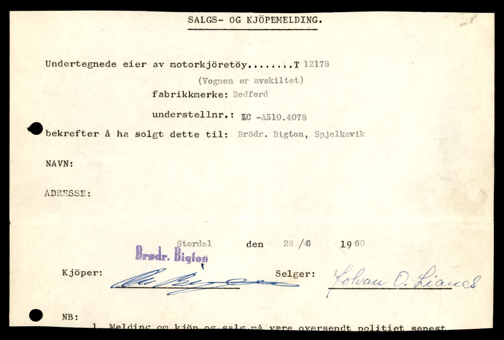 Møre og Romsdal vegkontor - Ålesund trafikkstasjon, AV/SAT-A-4099/F/Fe/L0036: Registreringskort for kjøretøy T 12831 - T 13030, 1927-1998, p. 91