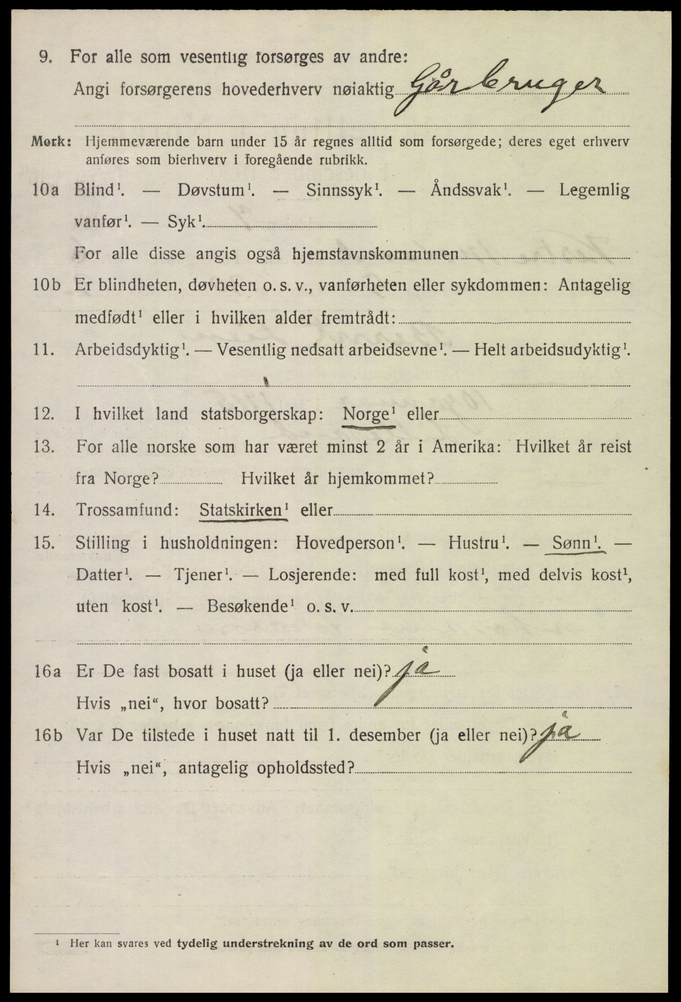SAK, 1920 census for Vestre Moland, 1920, p. 4642