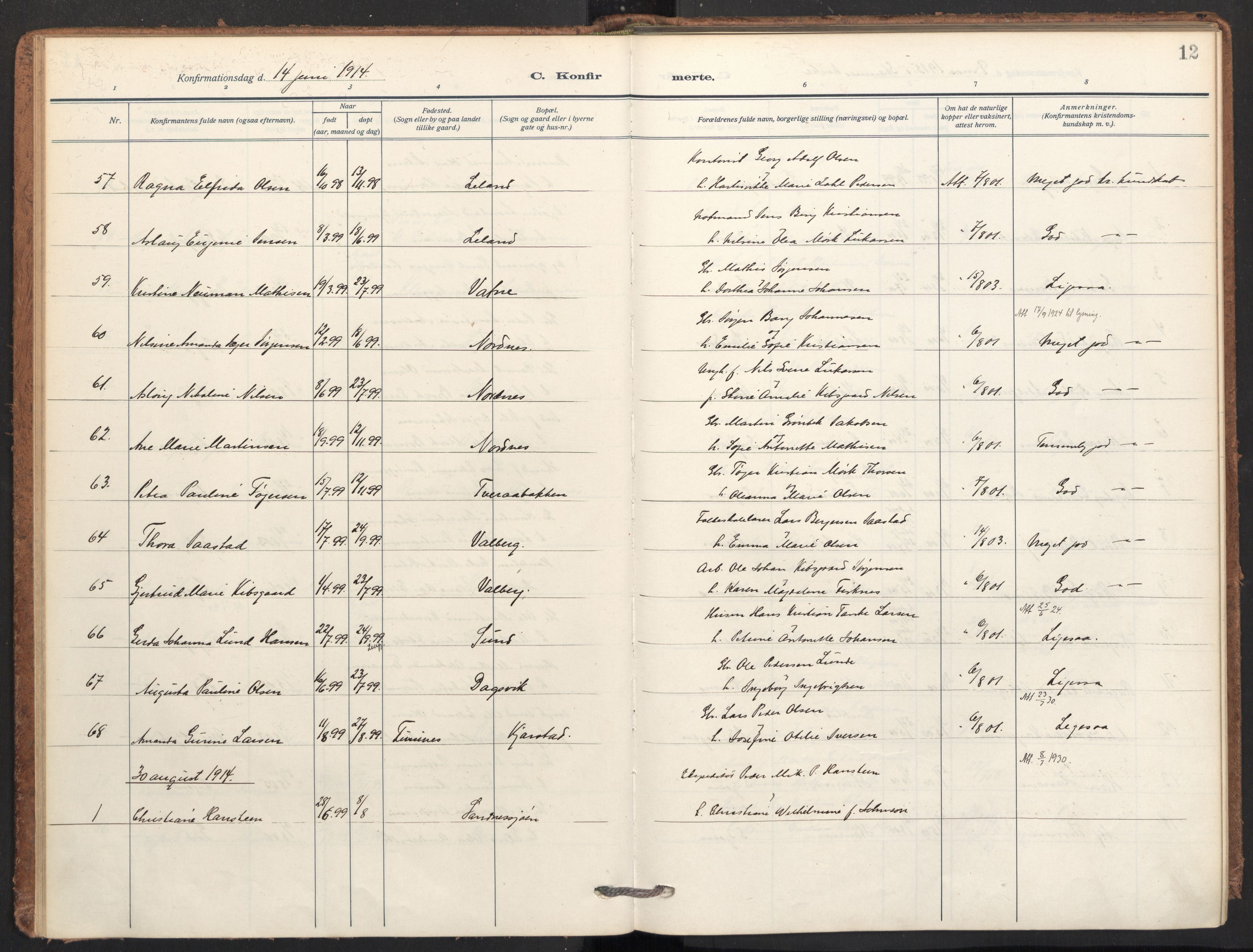 Ministerialprotokoller, klokkerbøker og fødselsregistre - Nordland, AV/SAT-A-1459/831/L0473: Parish register (official) no. 831A04, 1909-1934, p. 12