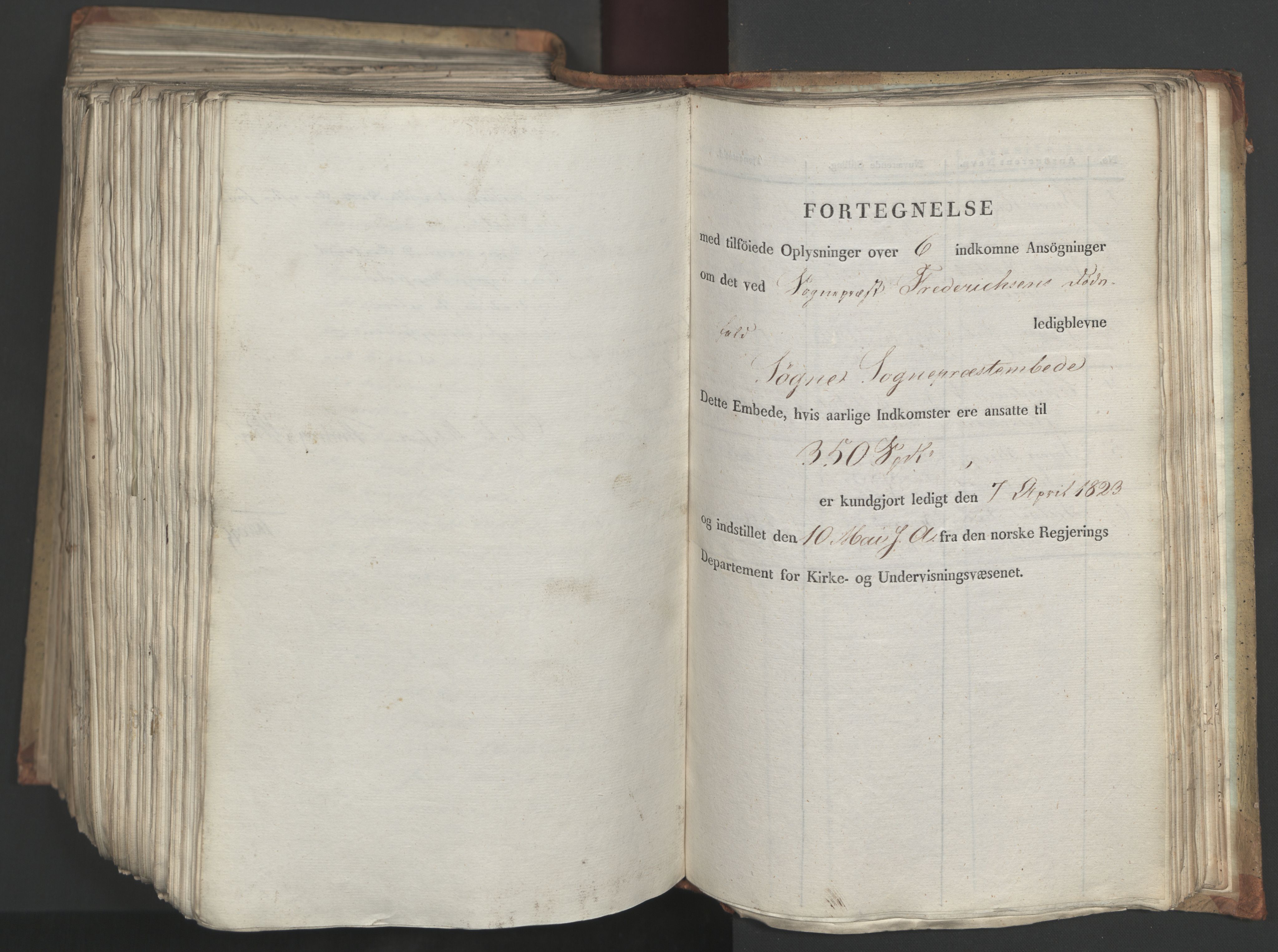 Statsrådsavdelingen i Stockholm, AV/RA-S-1003/D/Da/L0034: Regjeringsinnstillinger nr. 275-540, 1823, p. 610