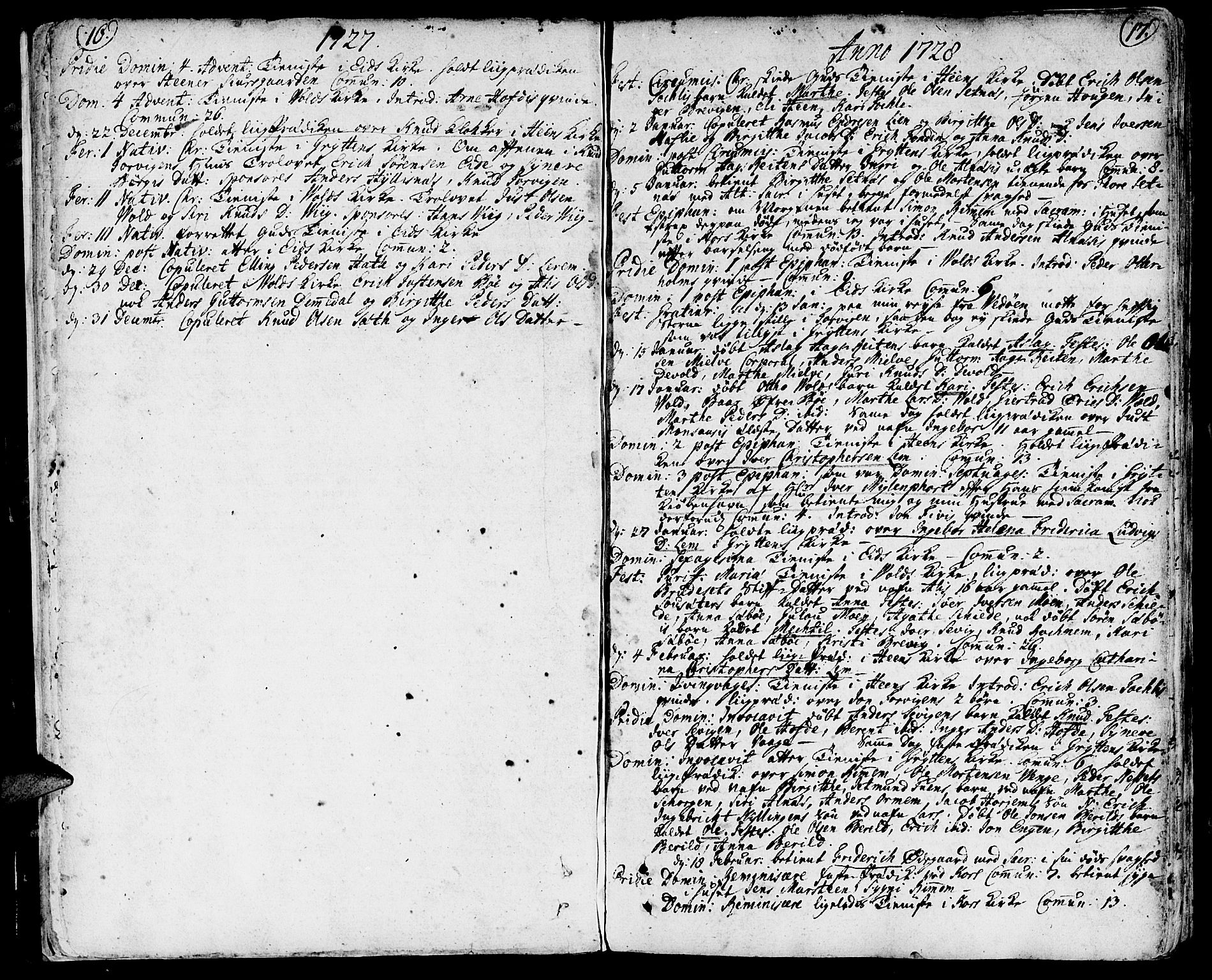 Ministerialprotokoller, klokkerbøker og fødselsregistre - Møre og Romsdal, AV/SAT-A-1454/544/L0568: Parish register (official) no. 544A01, 1725-1763, p. 16-17