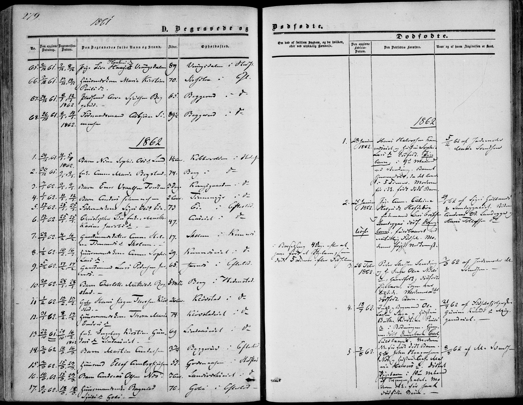 Sandsvær kirkebøker, SAKO/A-244/F/Fa/L0006: Parish register (official) no. I 6, 1857-1868, p. 279