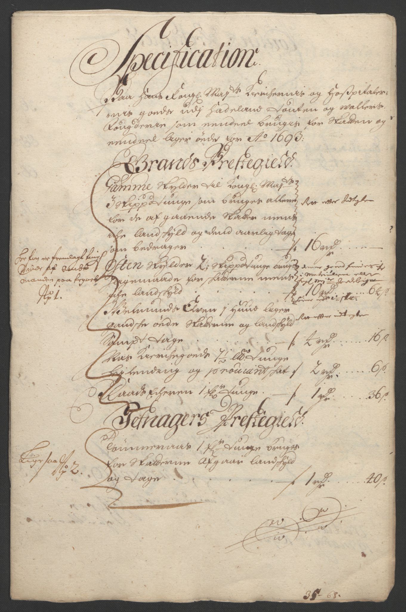 Rentekammeret inntil 1814, Reviderte regnskaper, Fogderegnskap, RA/EA-4092/R18/L1292: Fogderegnskap Hadeland, Toten og Valdres, 1693-1694, p. 169
