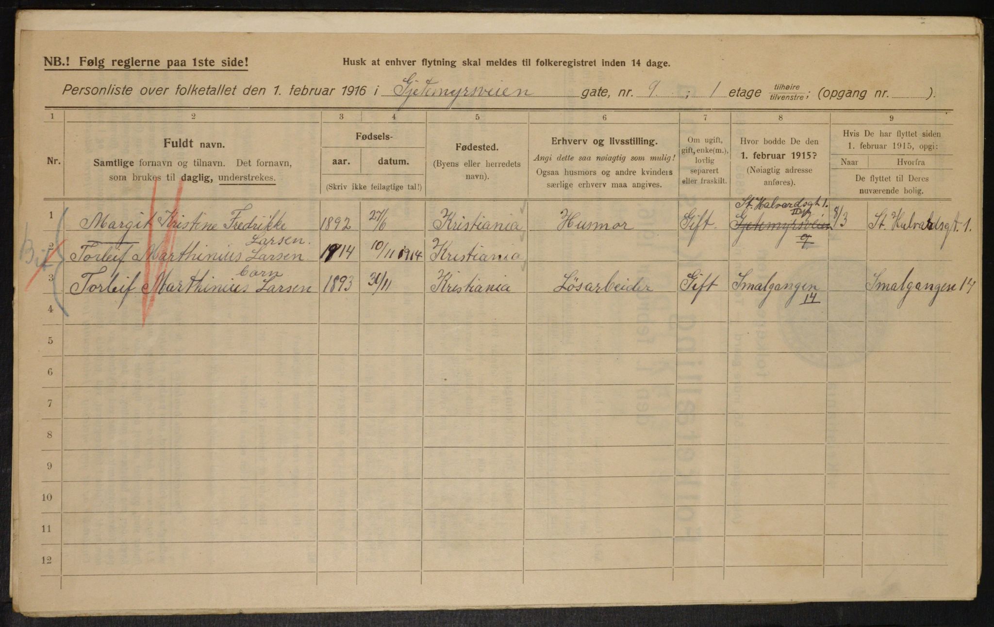 OBA, Municipal Census 1916 for Kristiania, 1916, p. 29332