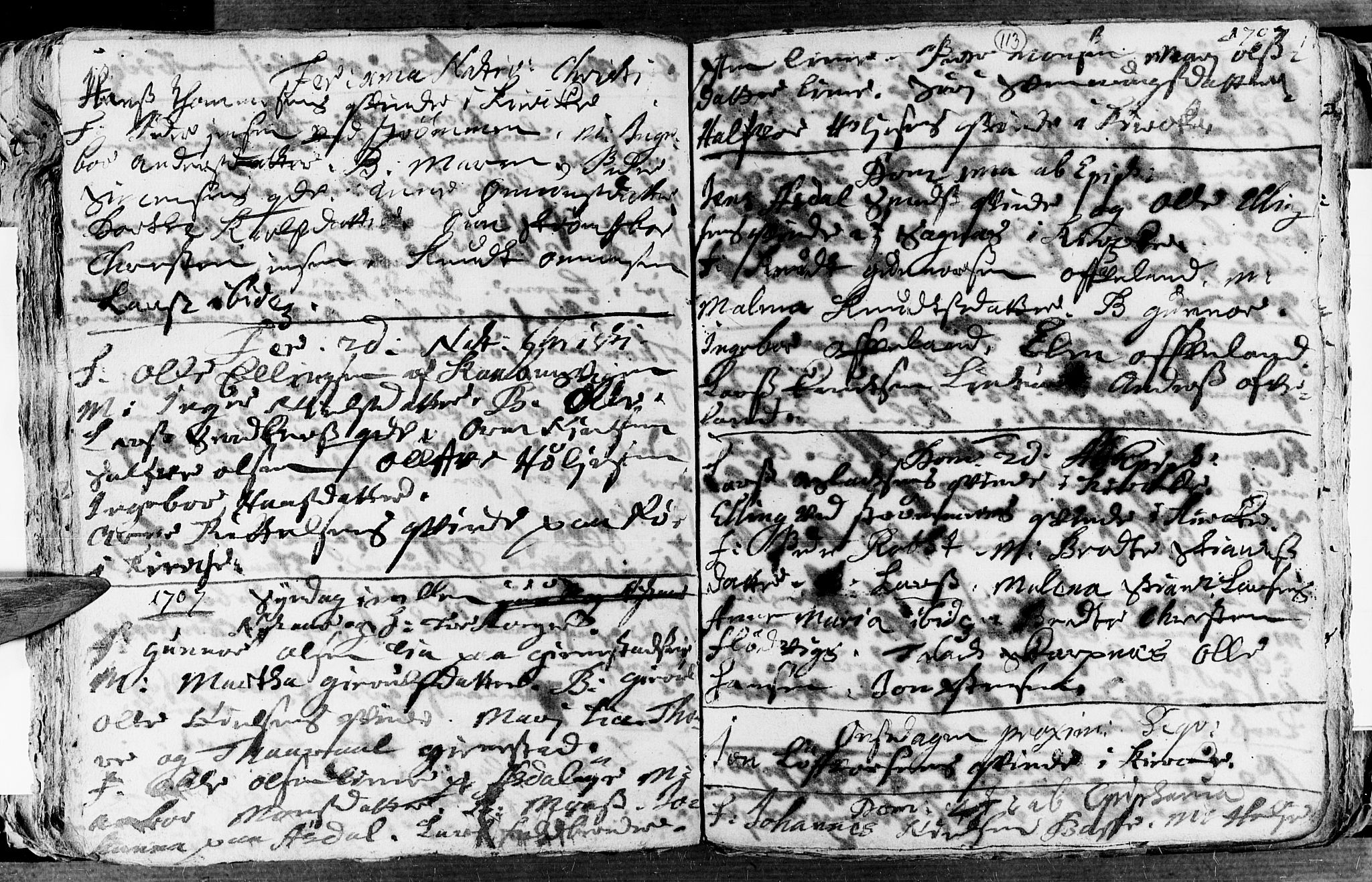 Øyestad sokneprestkontor, SAK/1111-0049/F/Fa/L0002: Parish register (official) no. A 2, 1692-1722, p. 113