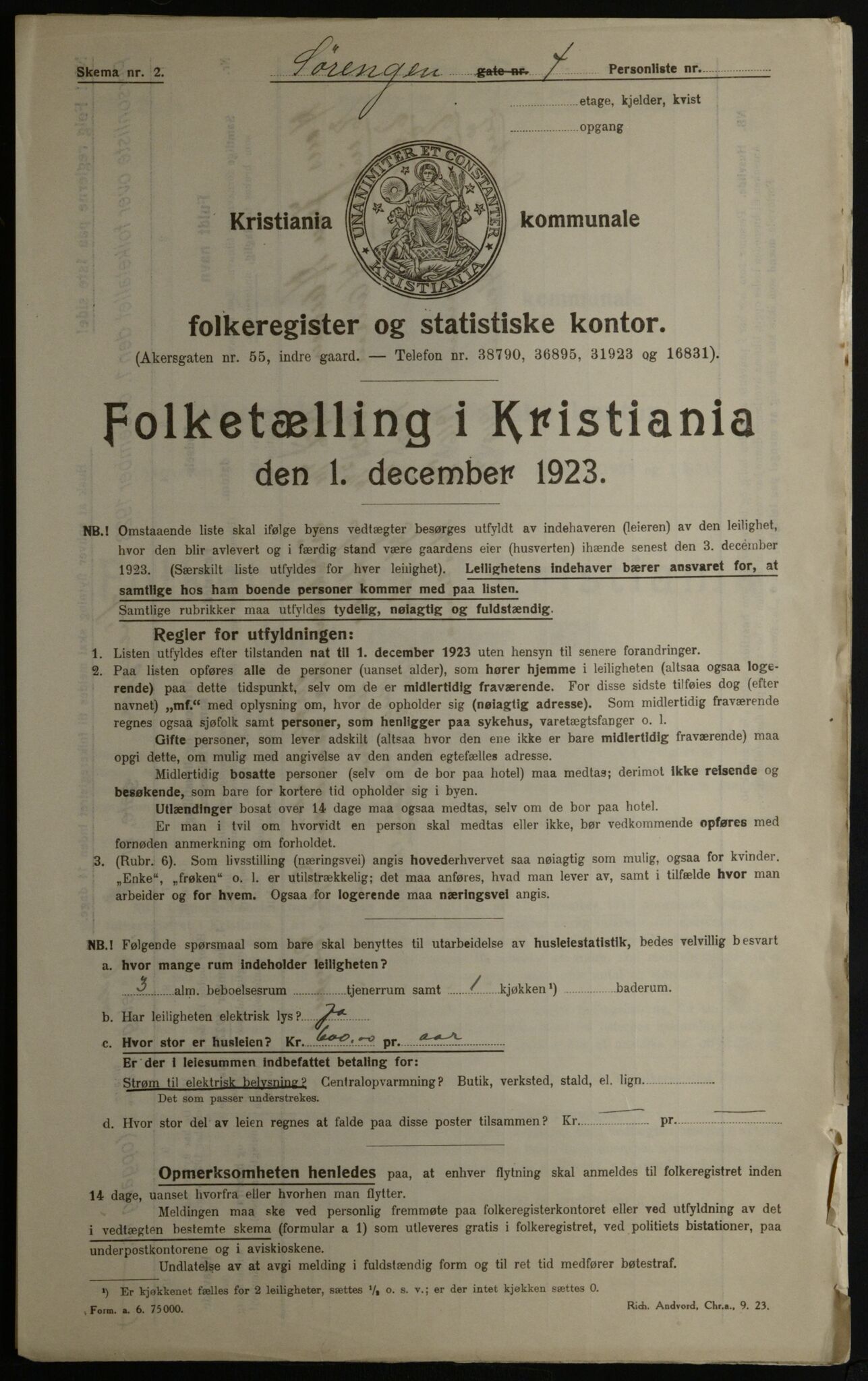 OBA, Municipal Census 1923 for Kristiania, 1923, p. 117834