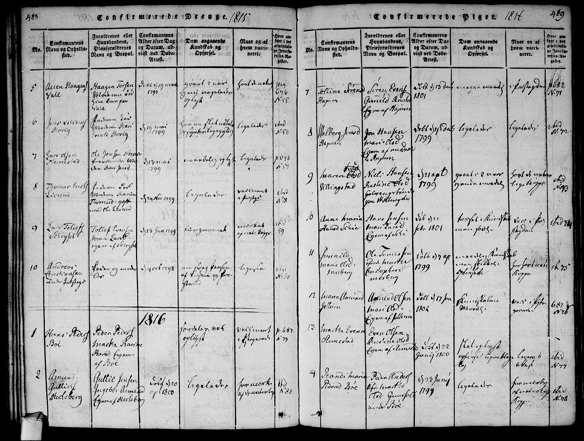 Røyken kirkebøker, AV/SAKO-A-241/F/Fa/L0004: Parish register (official) no. 4, 1814-1832, p. 488-489