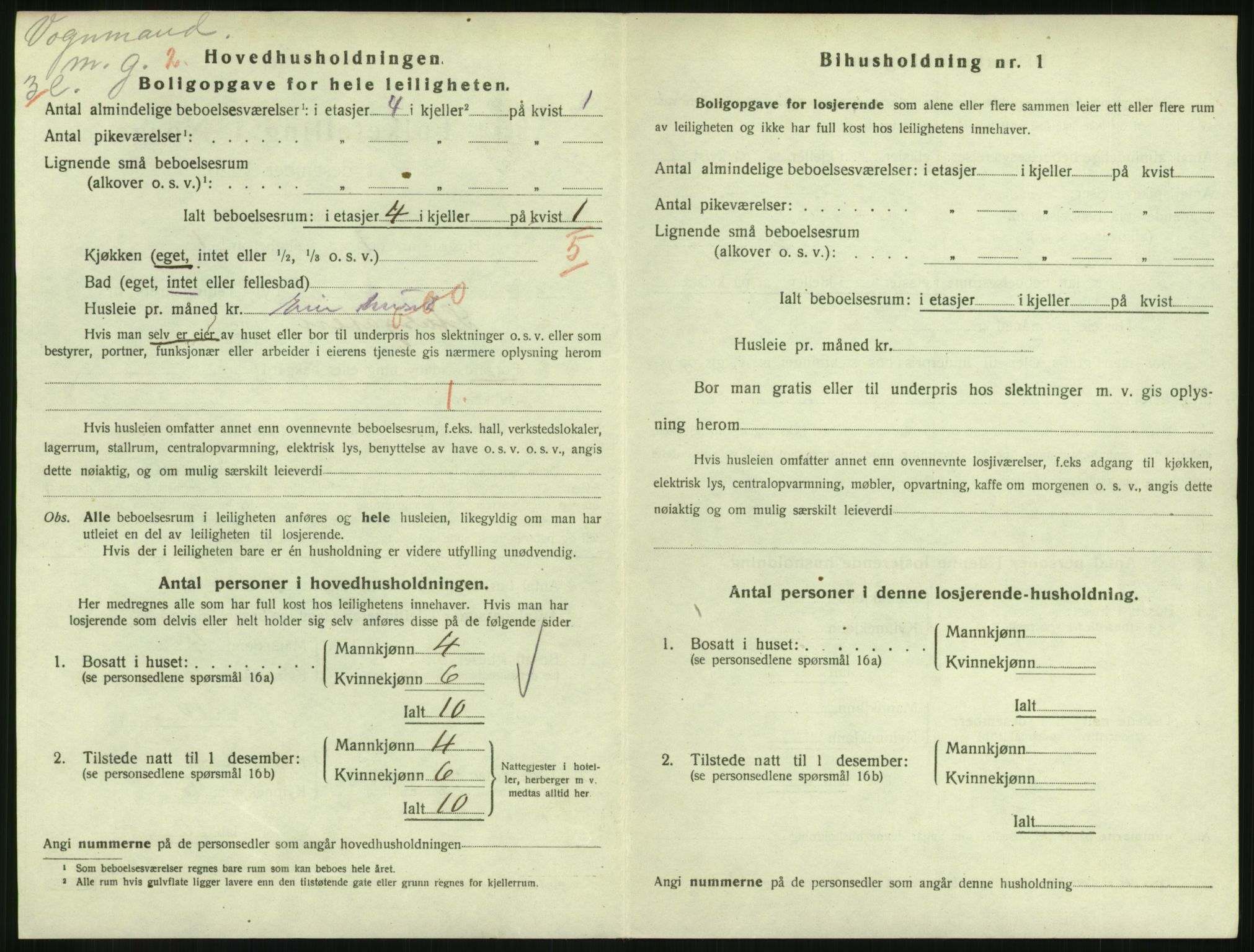 SAH, 1920 census for Lillehammer, 1920, p. 3057